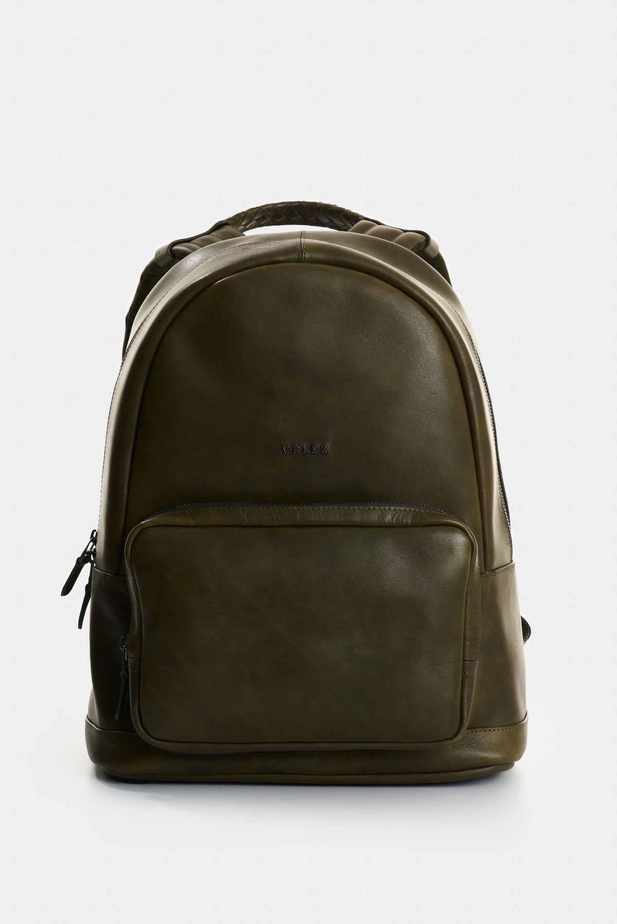Bolet vintage-effect smooth leather backpack for men