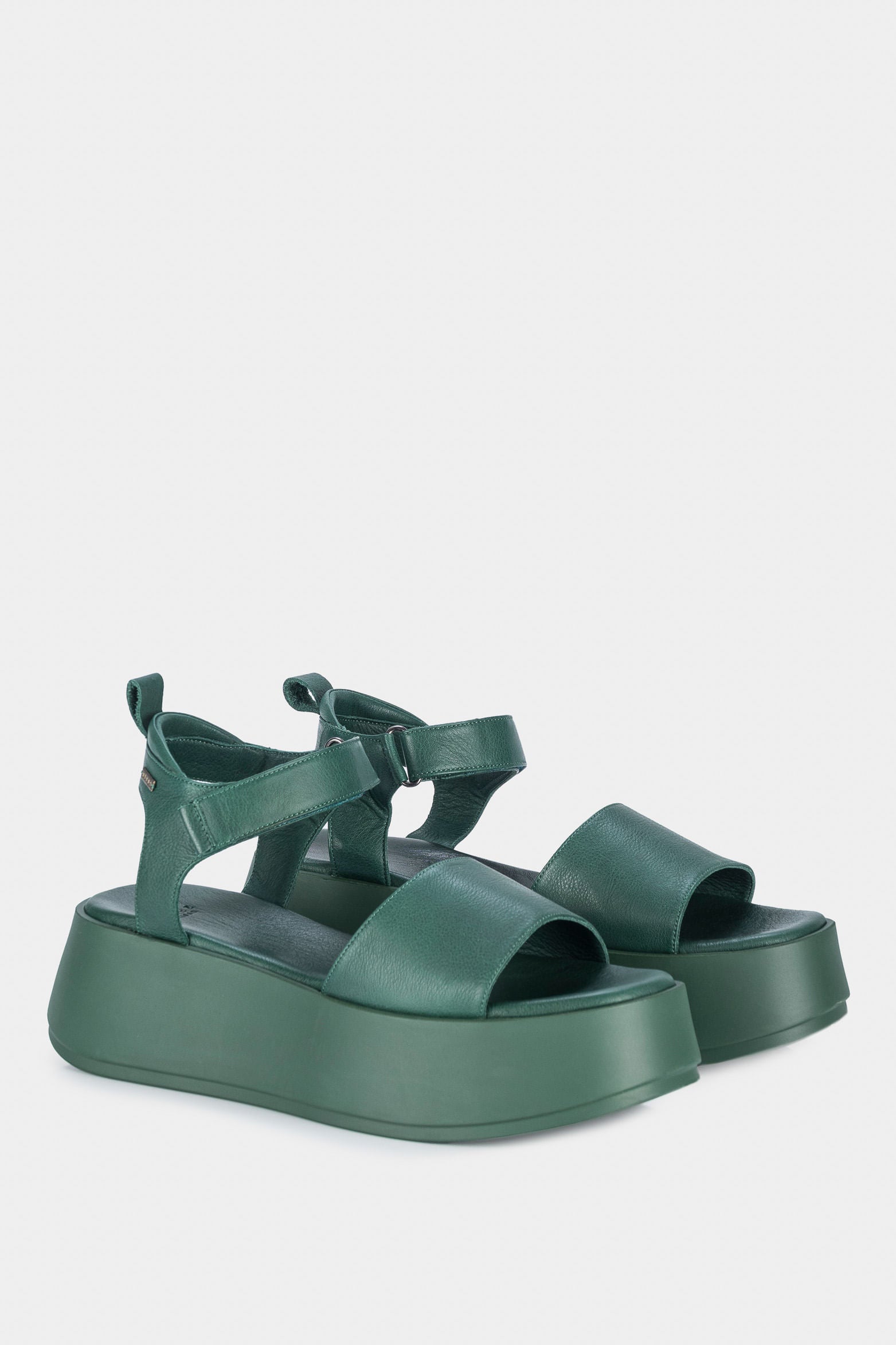 Women’s Milan Platform Sandals in Leather with Natural Shine