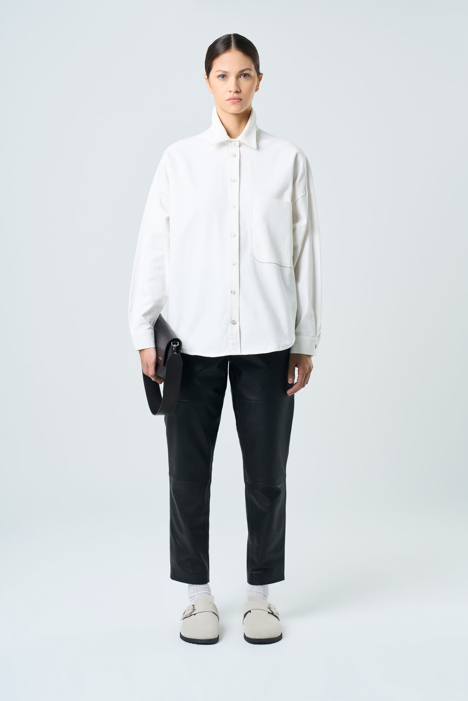 Avellano Oversized Long-Sleeve Shirt for Women with Dropped Shoulder