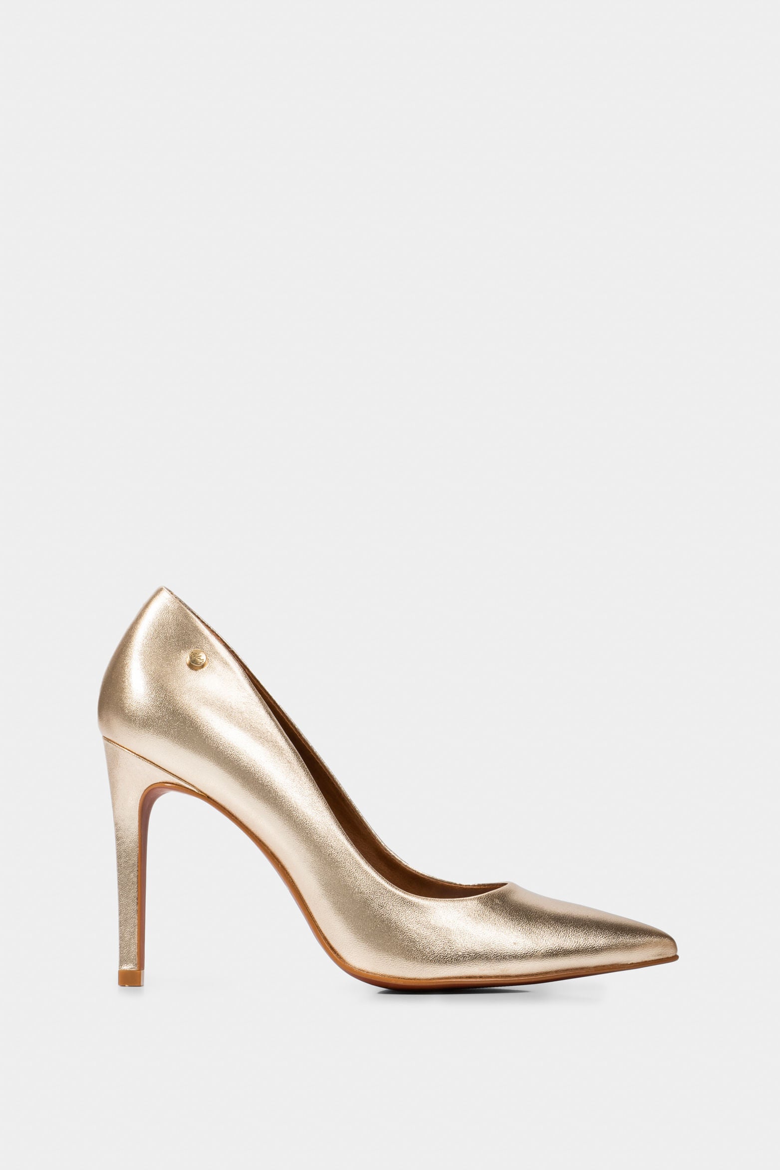 Morelia Smooth Leather Pump in Gold