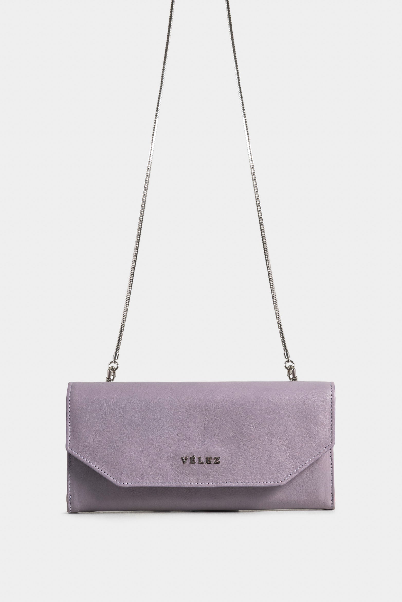 Smooth Leather Checkbook Holder for Women with Removable Chain