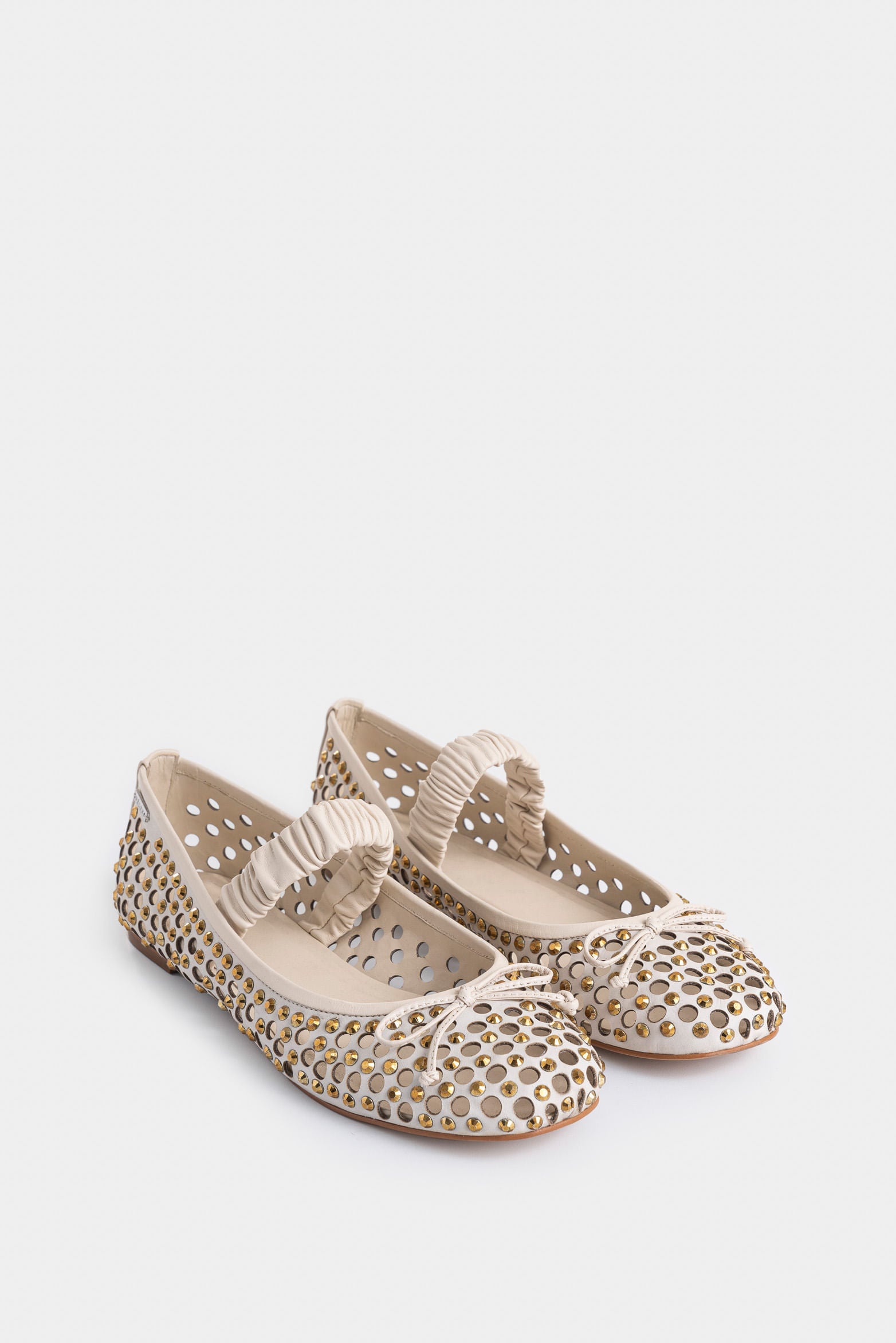 Lumen Leather Women's Flats with Perforated Detail