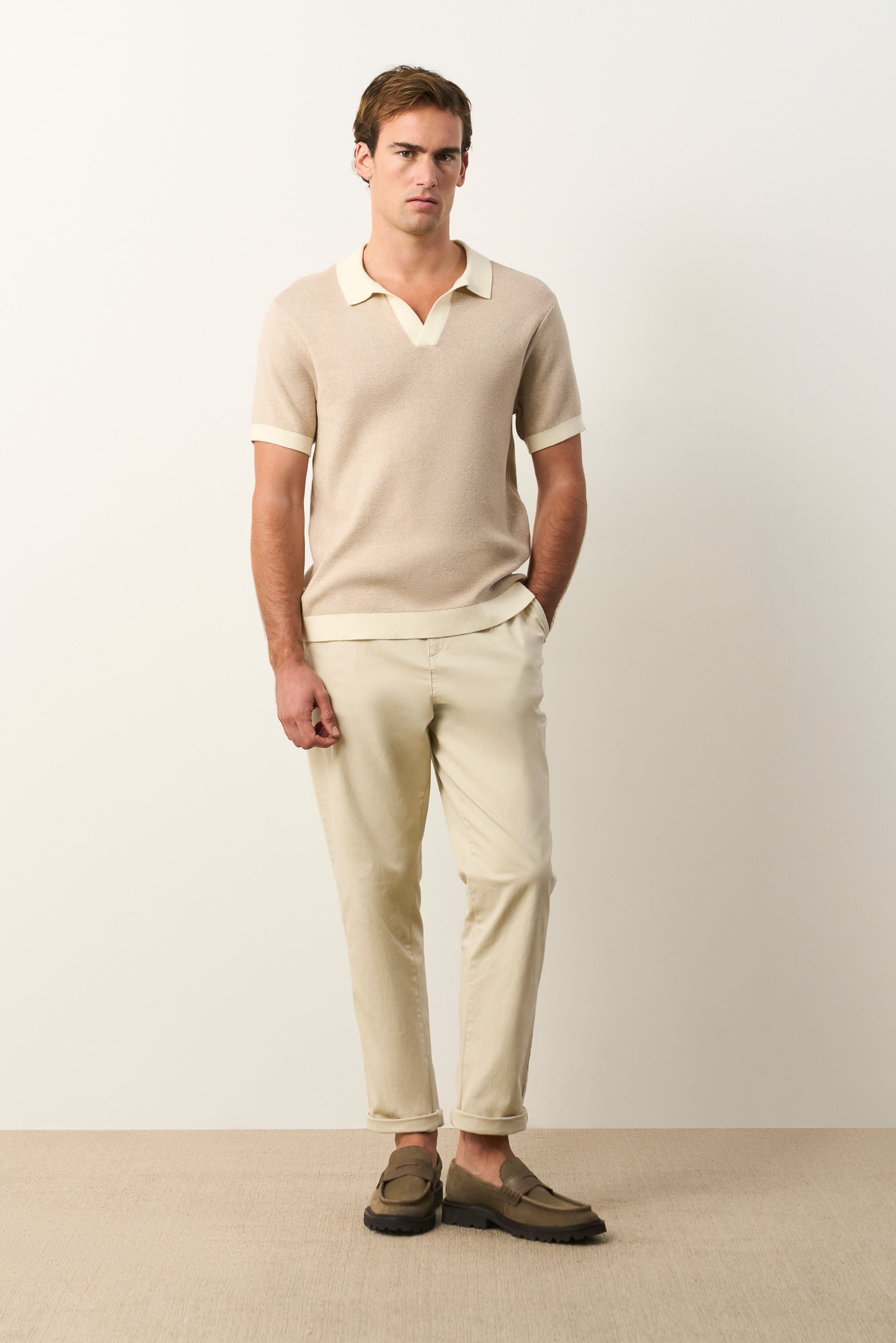 Asiri cotton knit polo for men
