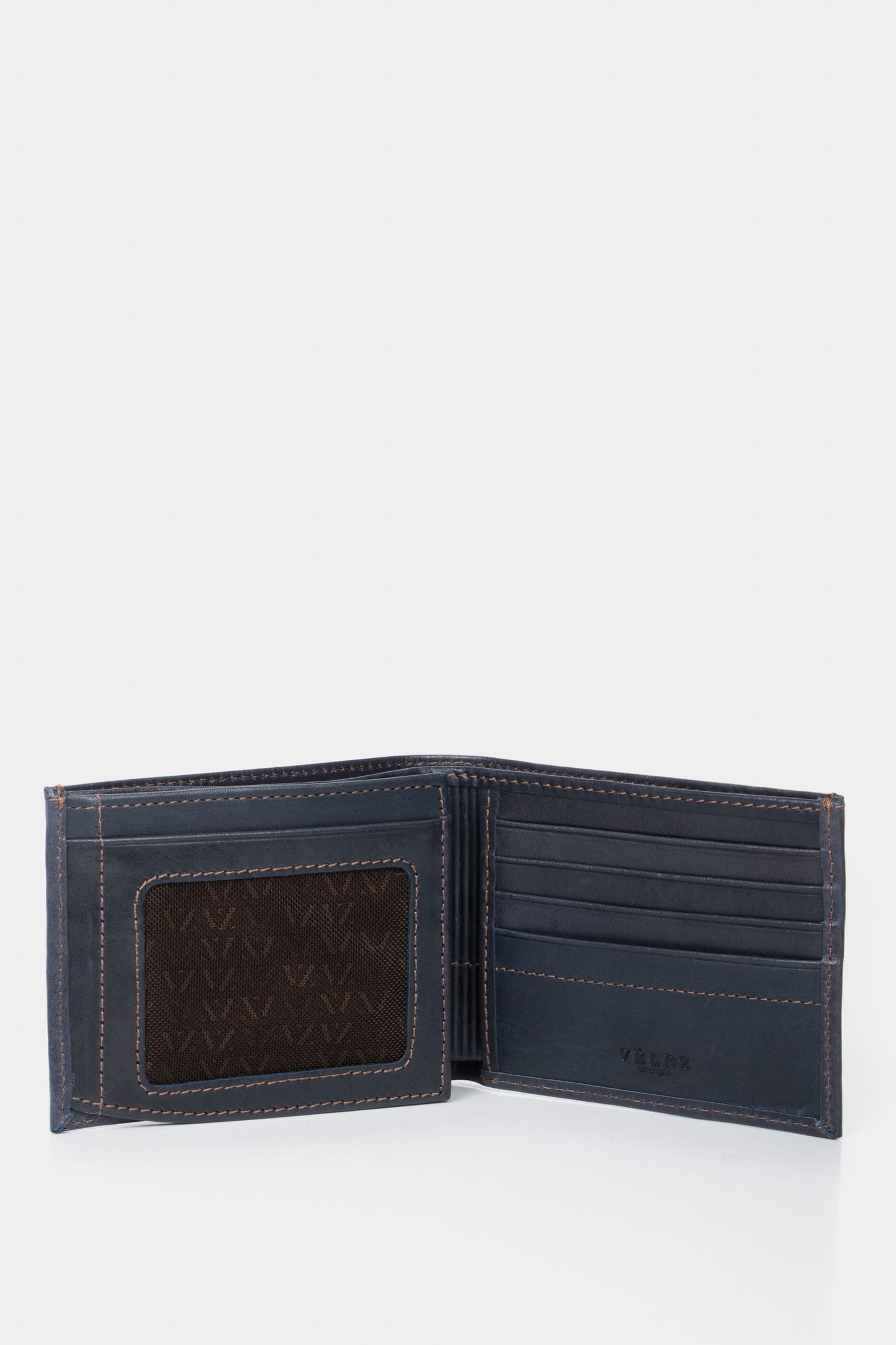 Men’s Humanista Leather Wallet in Dark Blue with Contrast Stitching
