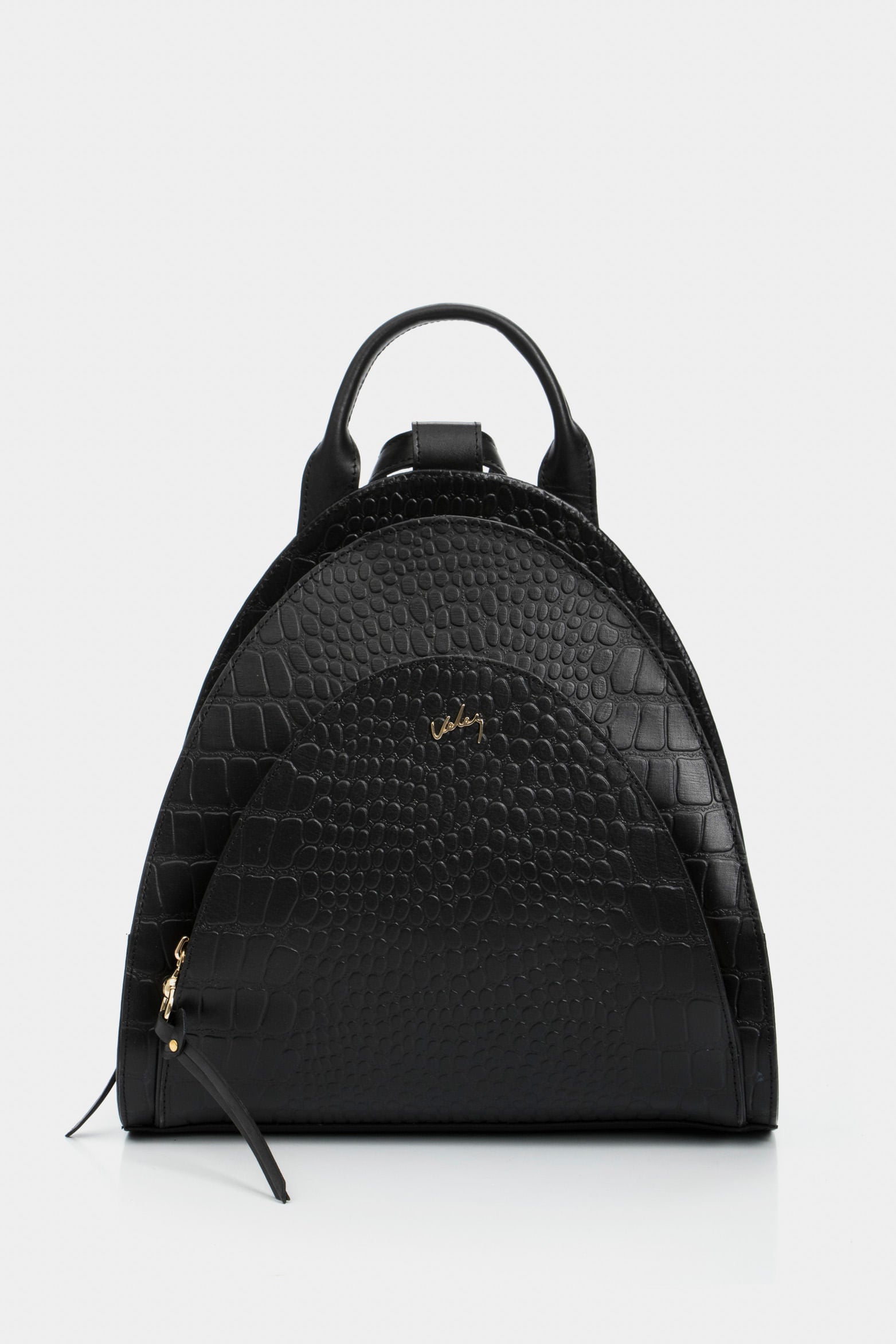 Stefano Backpack in Embossed Black Leather
