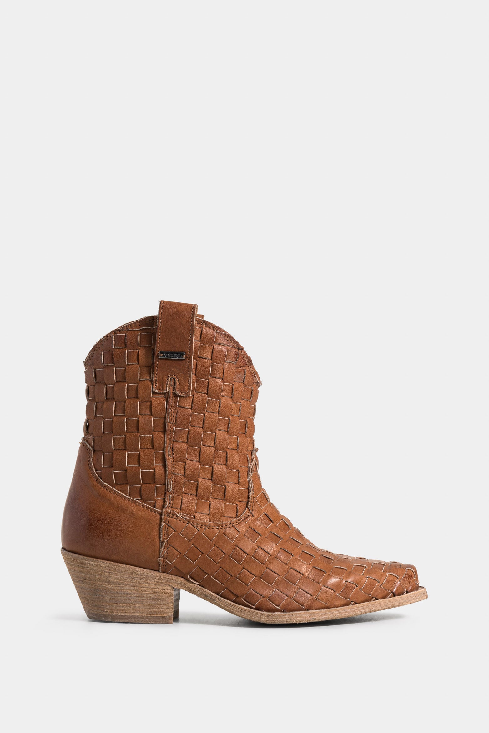 Luze Woven Leather Ankle Boots for Women