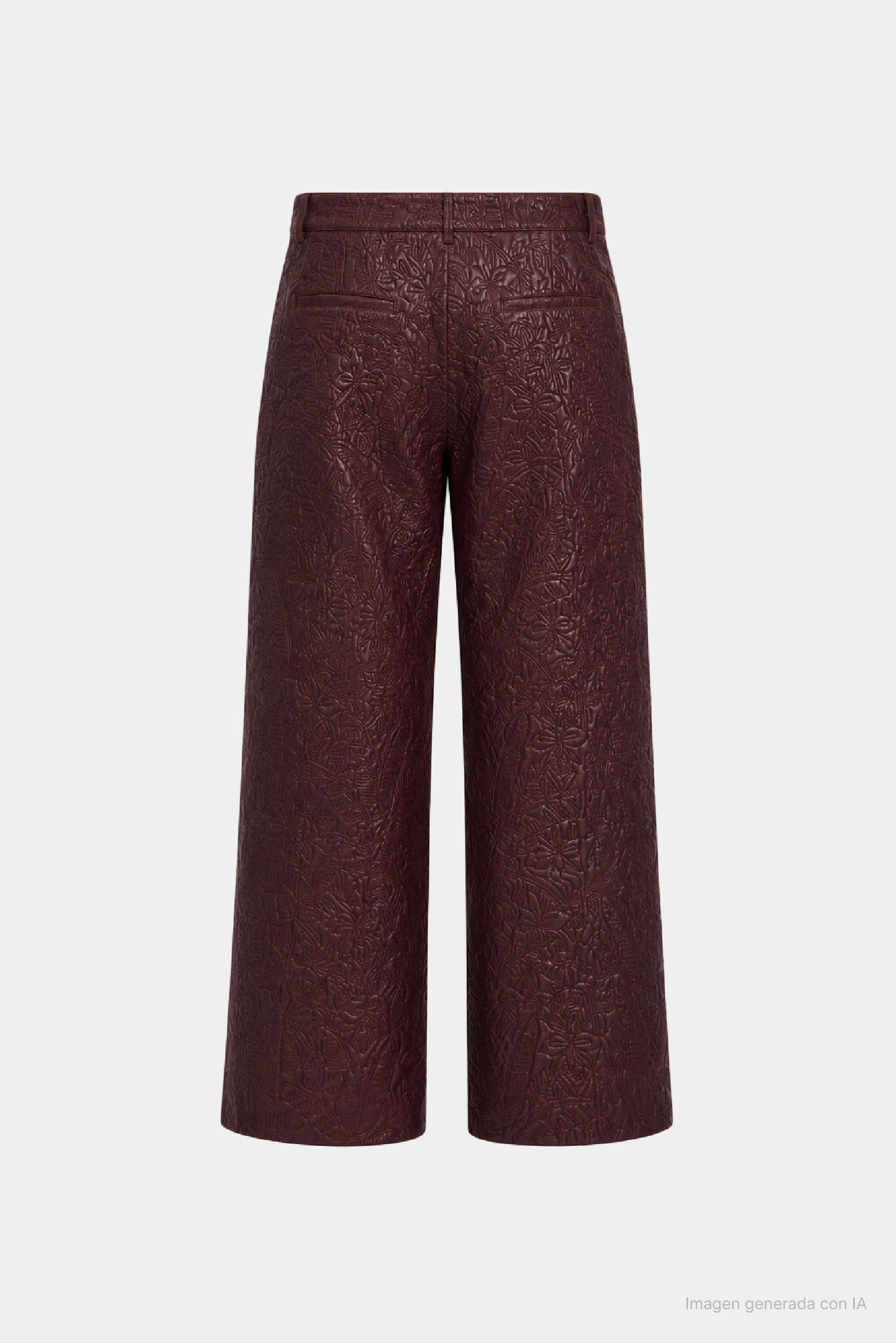 Women's Starlight Palms Leather Trousers with Orchid Embroidery