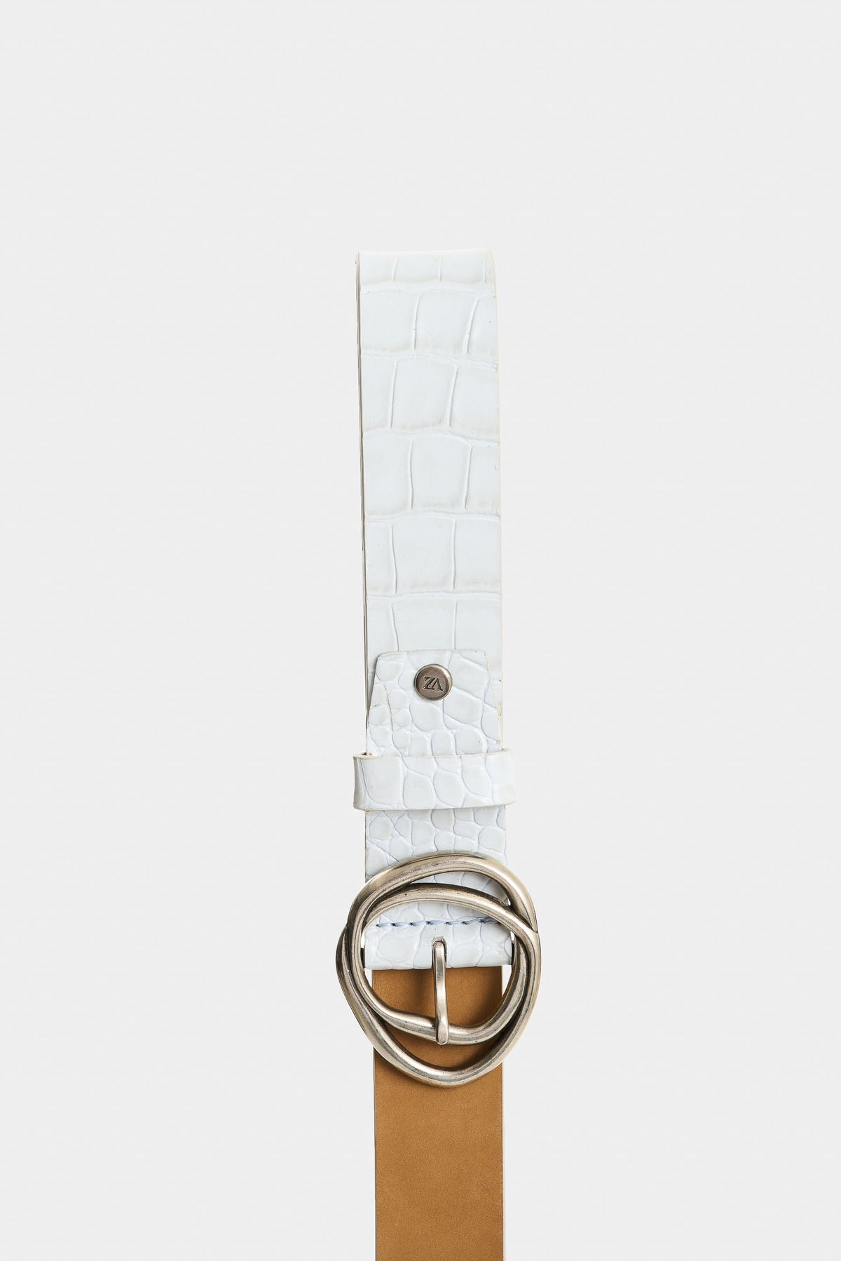 Women's Terral Single-Sided Croc-Embossed Leather Belt