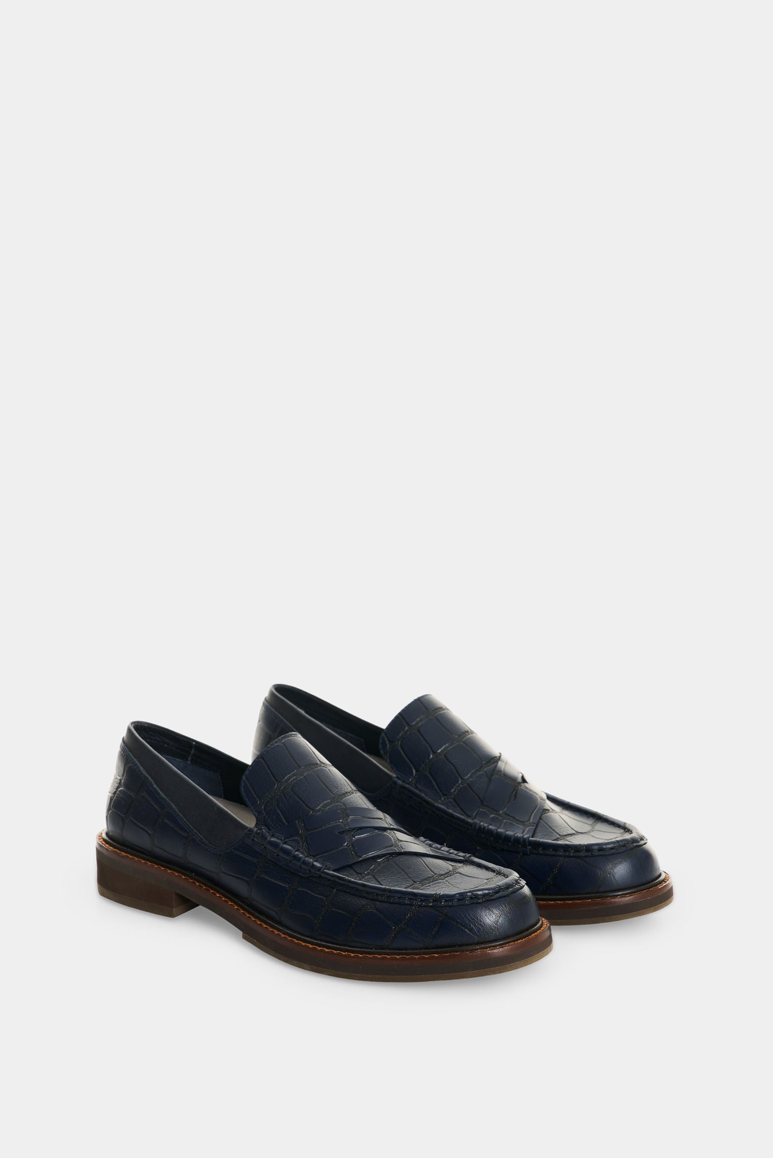 Women's Croco Leather Loafers