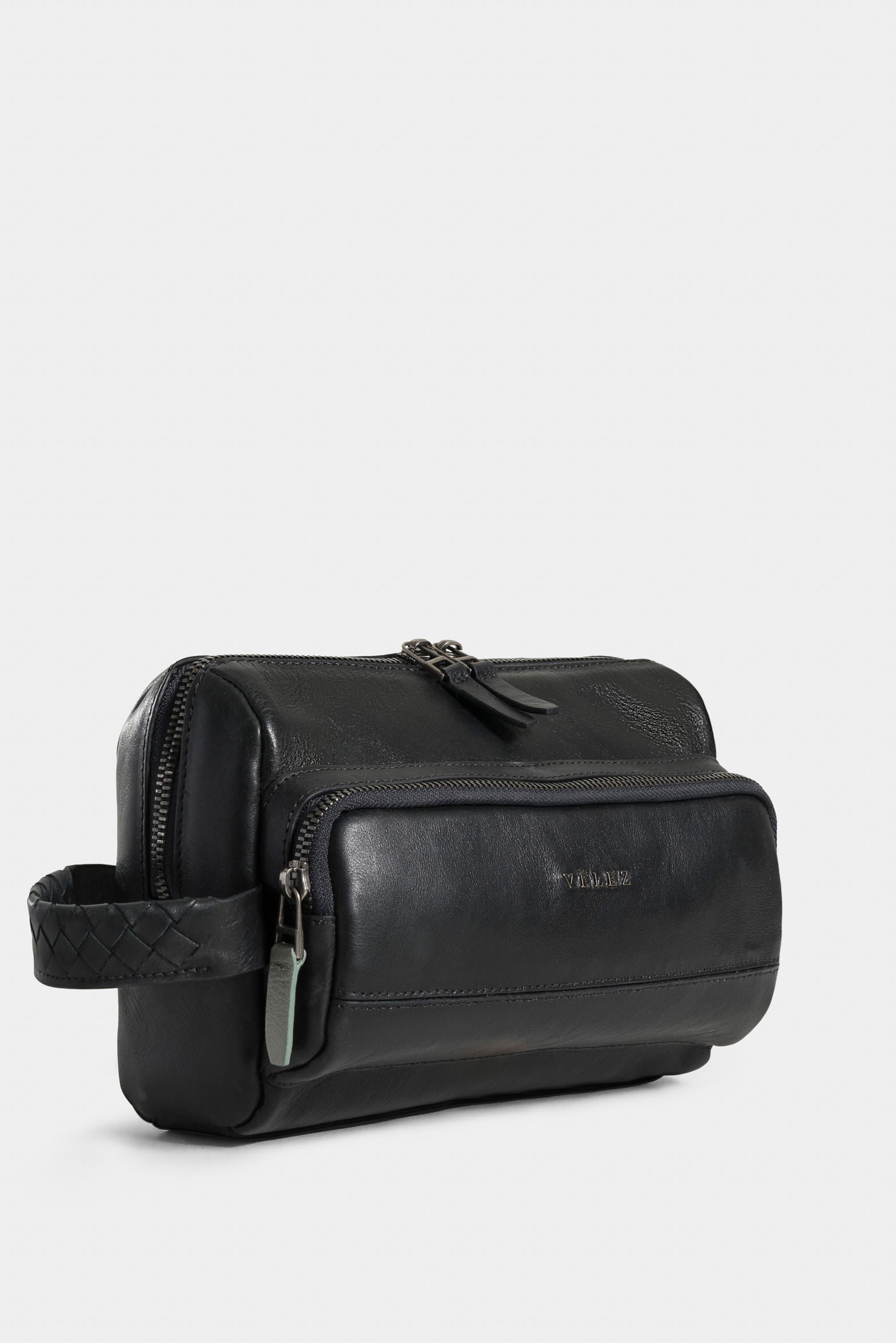 Alessio Leather Travel Organizer for Men with Braided Handle