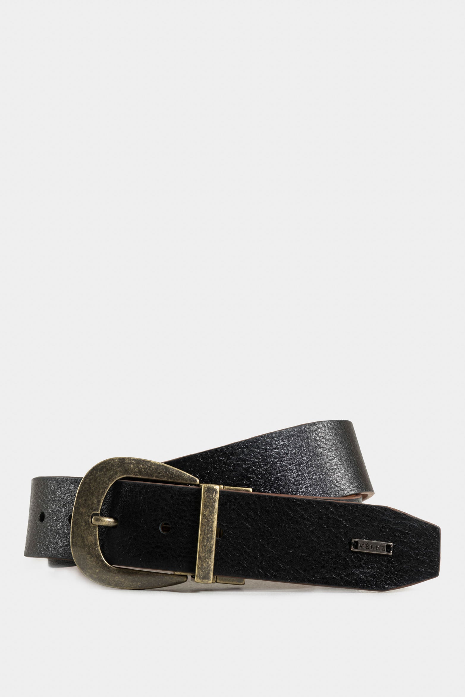 Cinturón de cuero reversible para mujer Uyuni con hebilla rústica