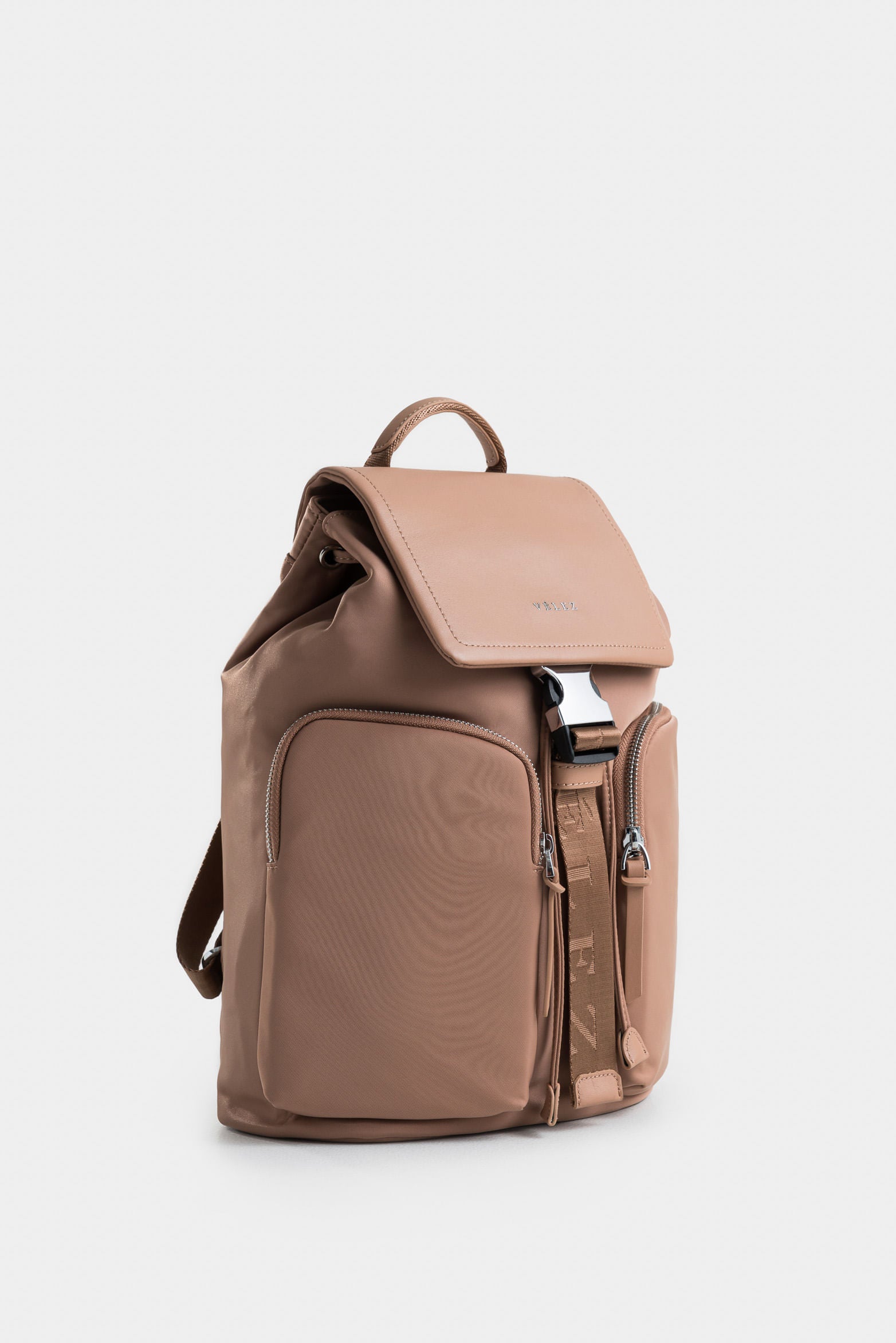 Ibiza Canvas and Leather Backpack with Pink Clasp for Women