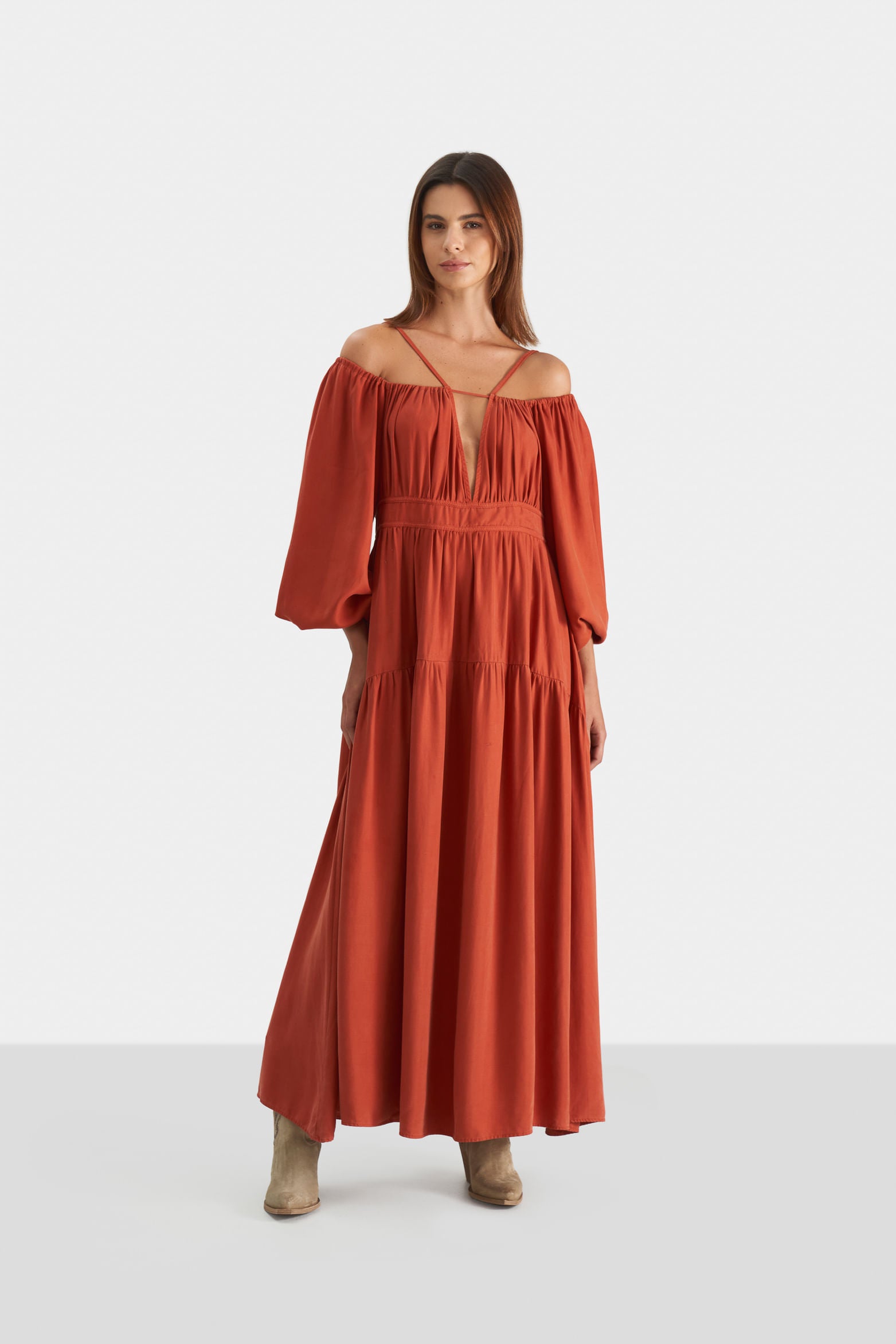 Women’s Milan Dress in Flat Weave with Low Neckline