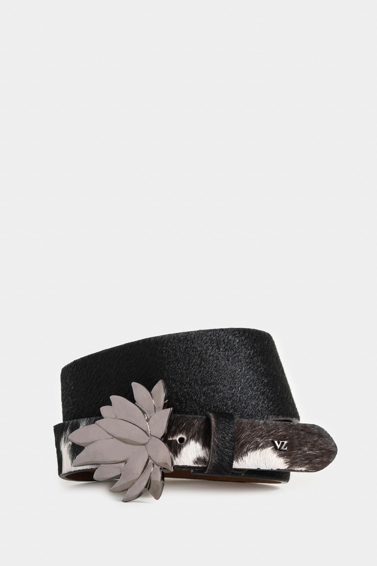 Women’s Shangai Single-Sided Wide Leather Belt with Metal Plate