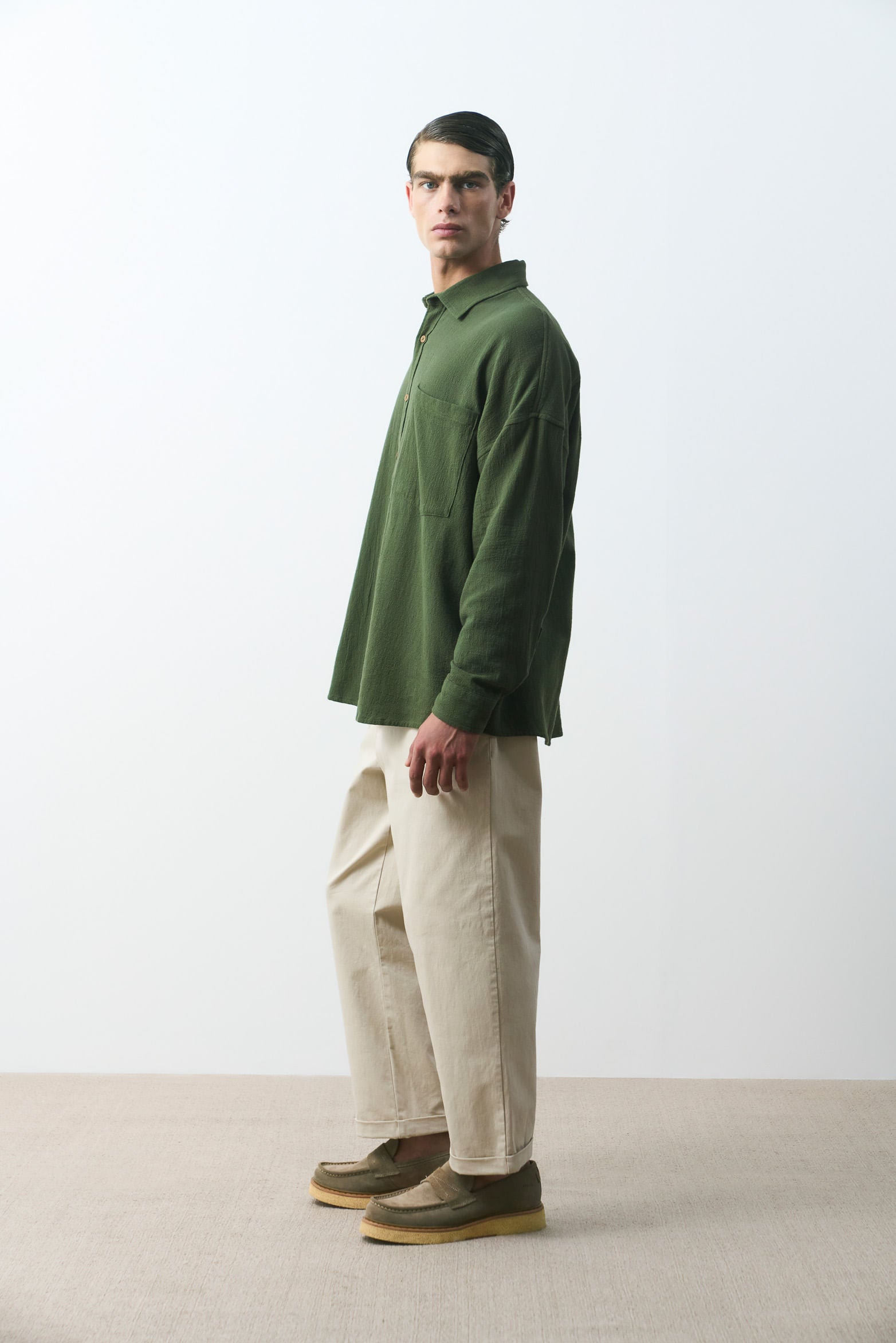Kiwa long-sleeve oversized shirt for men