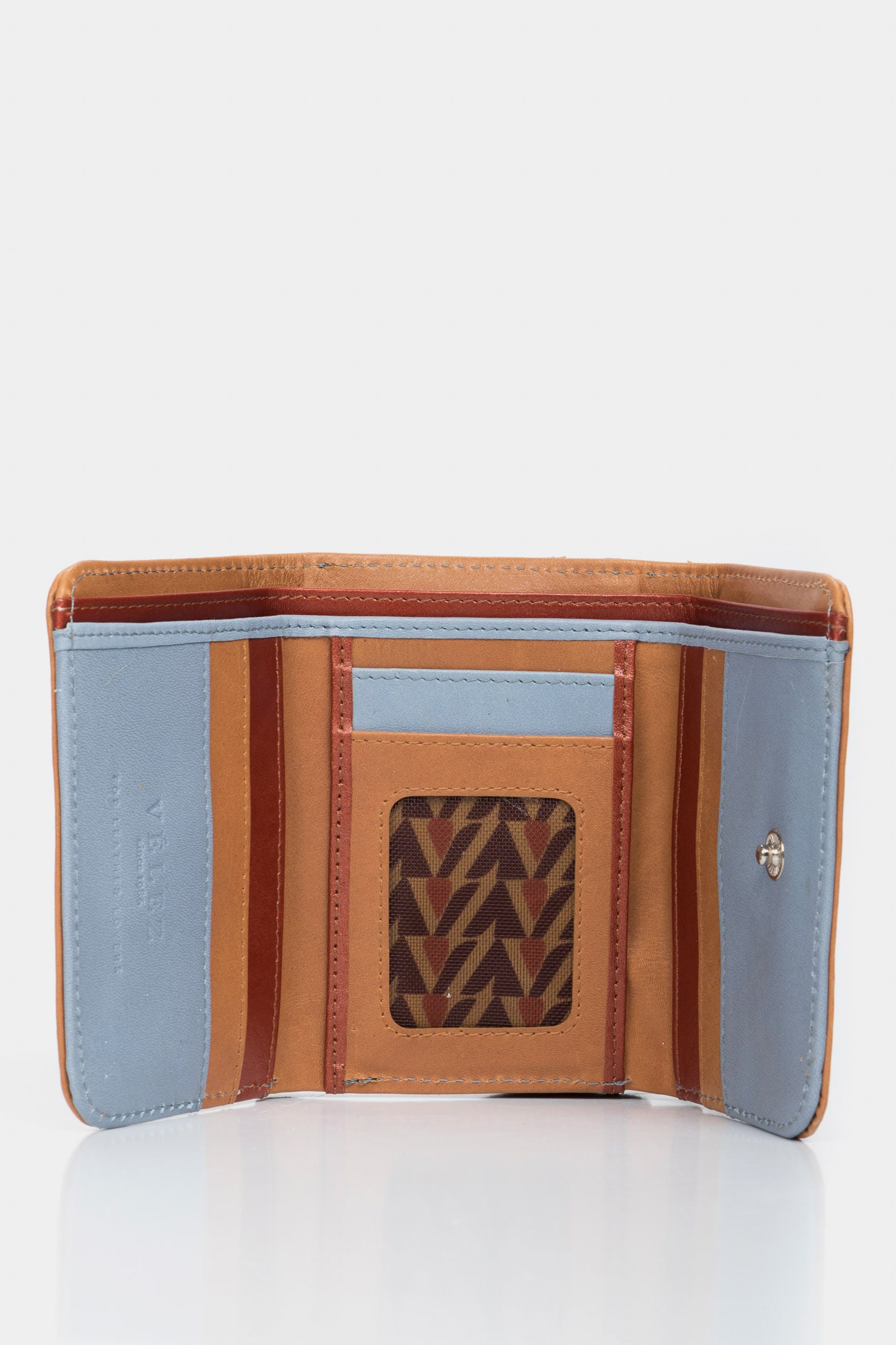 Small multicolor leather wallet for women