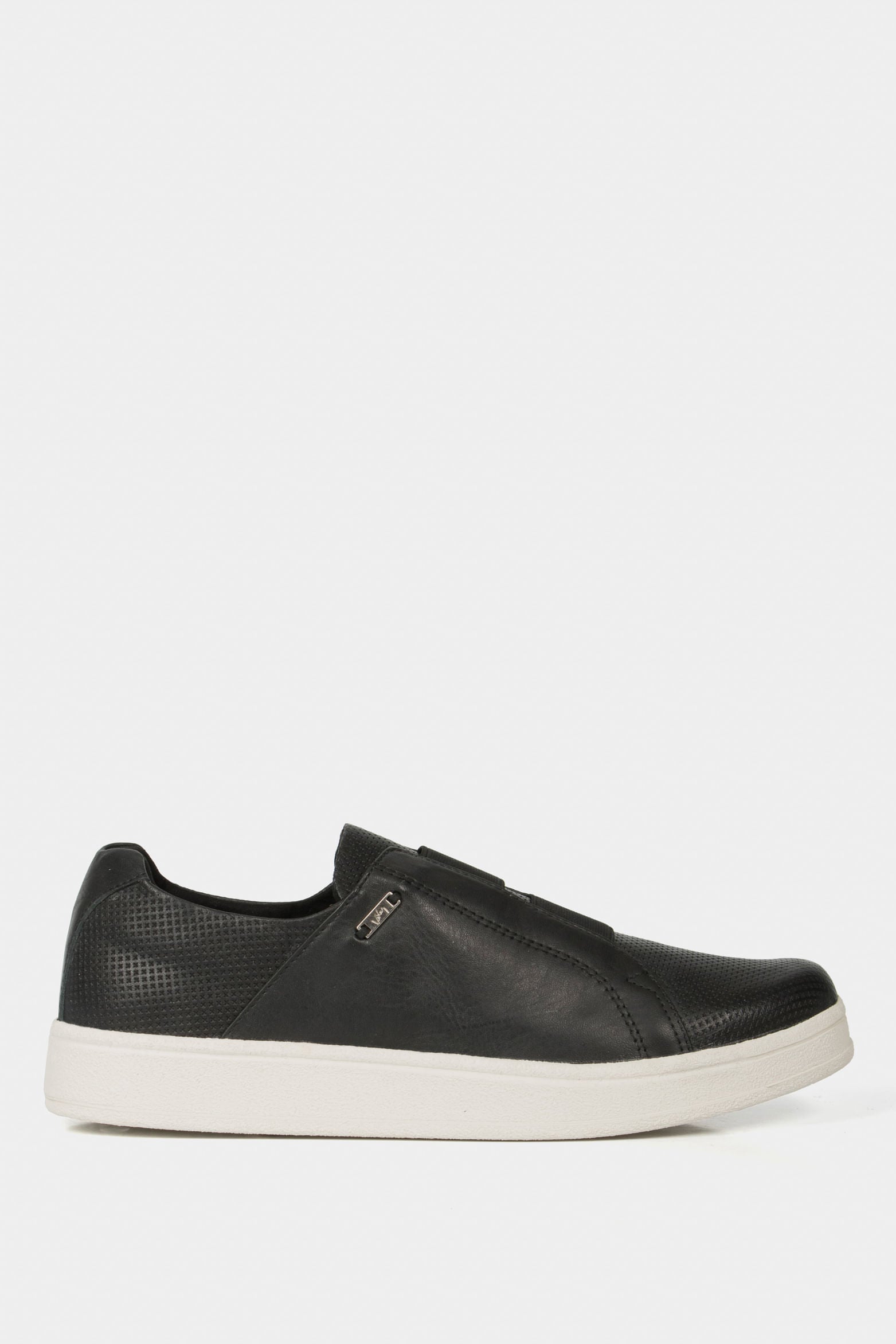 Grada Platform Slip-On in Embossed Black Leather