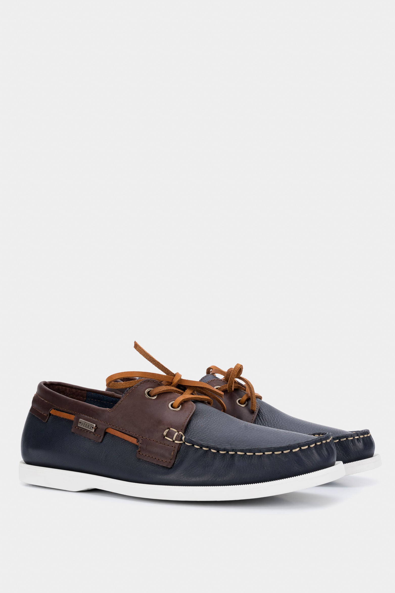 Avetrana Contrast Leather Moccasin in Dark Blue
