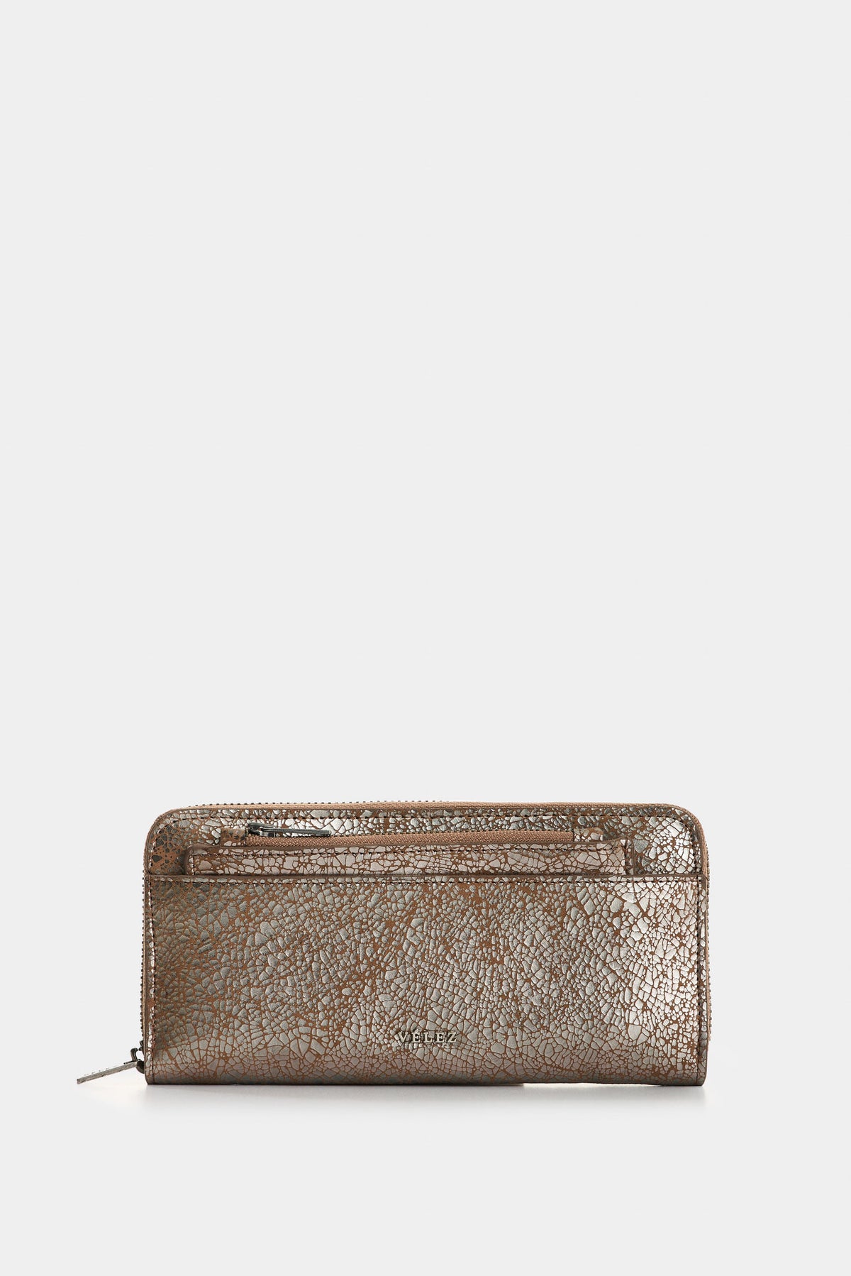 Metallic leather checkbook wallet for women Esmeralda