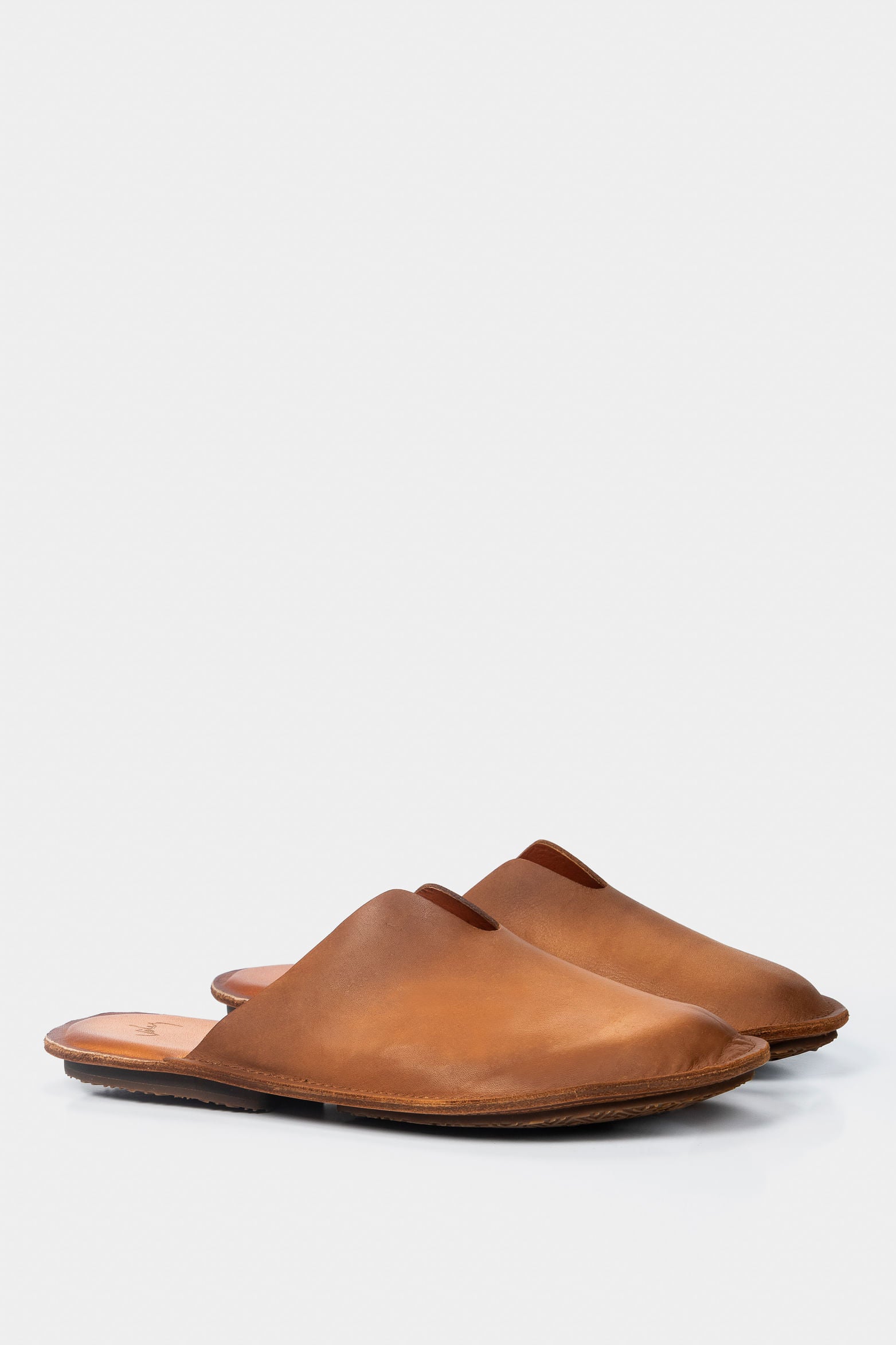 Home Mule in Smooth Honey-Colored Leather