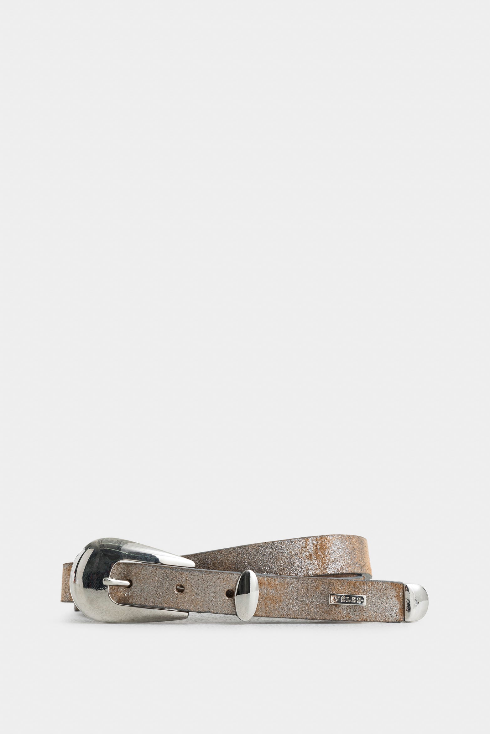 Mallorca SingleFace Folia Leather Belt for Women with Metallic Tip