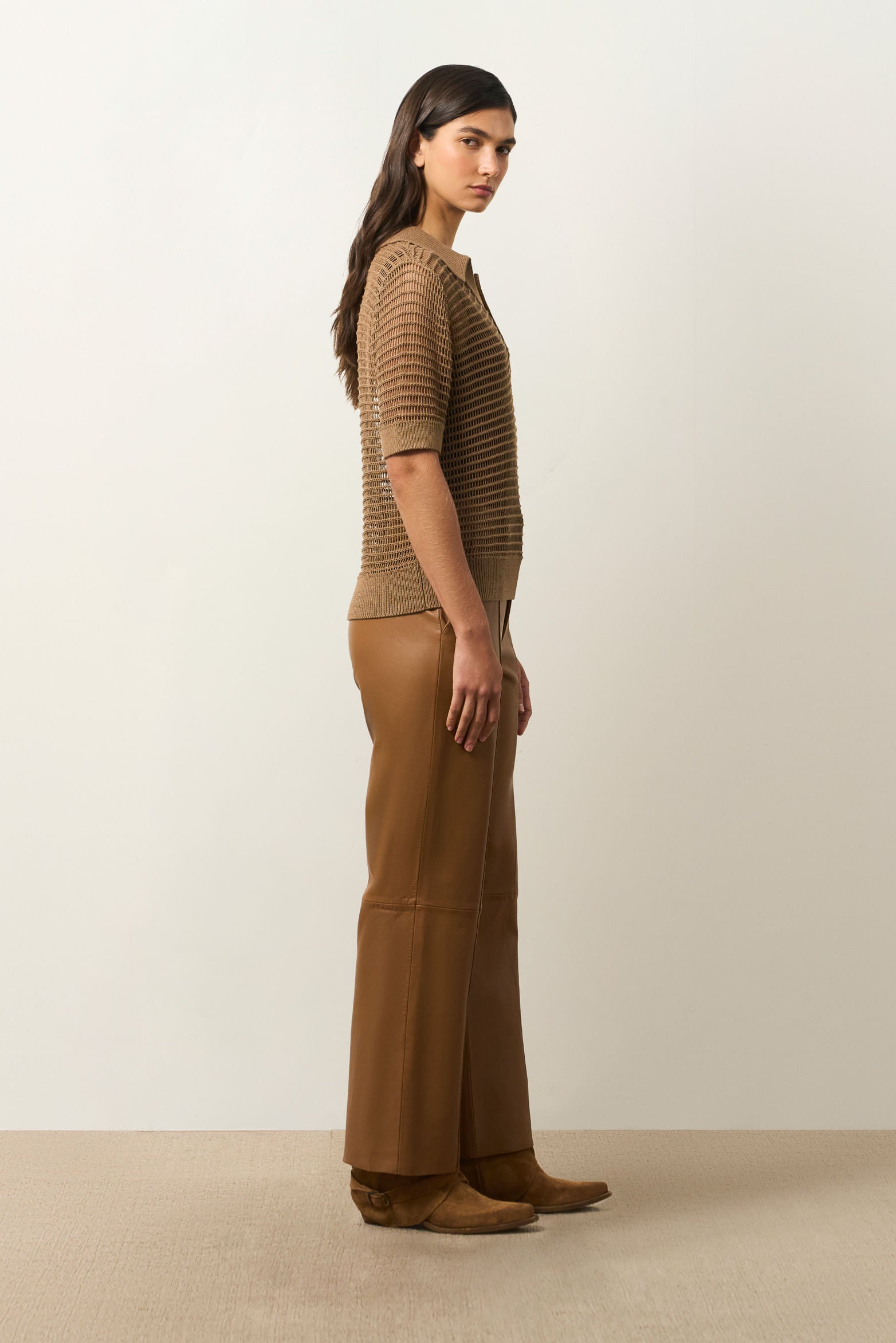 Loose-fit knit polo for women Lascar