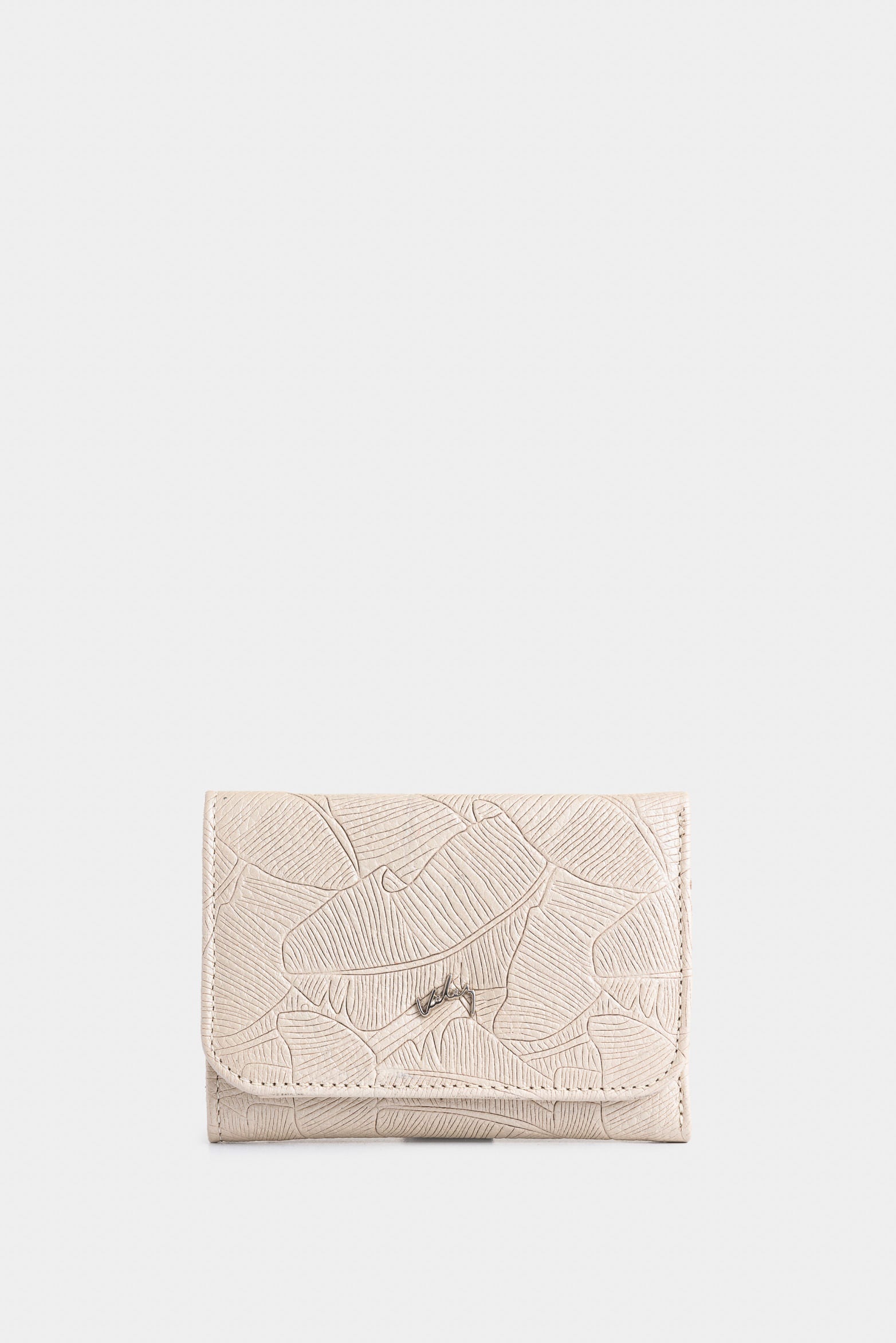 Colory Embossed Leather Wallet for Women with Palm Tree Plaque
