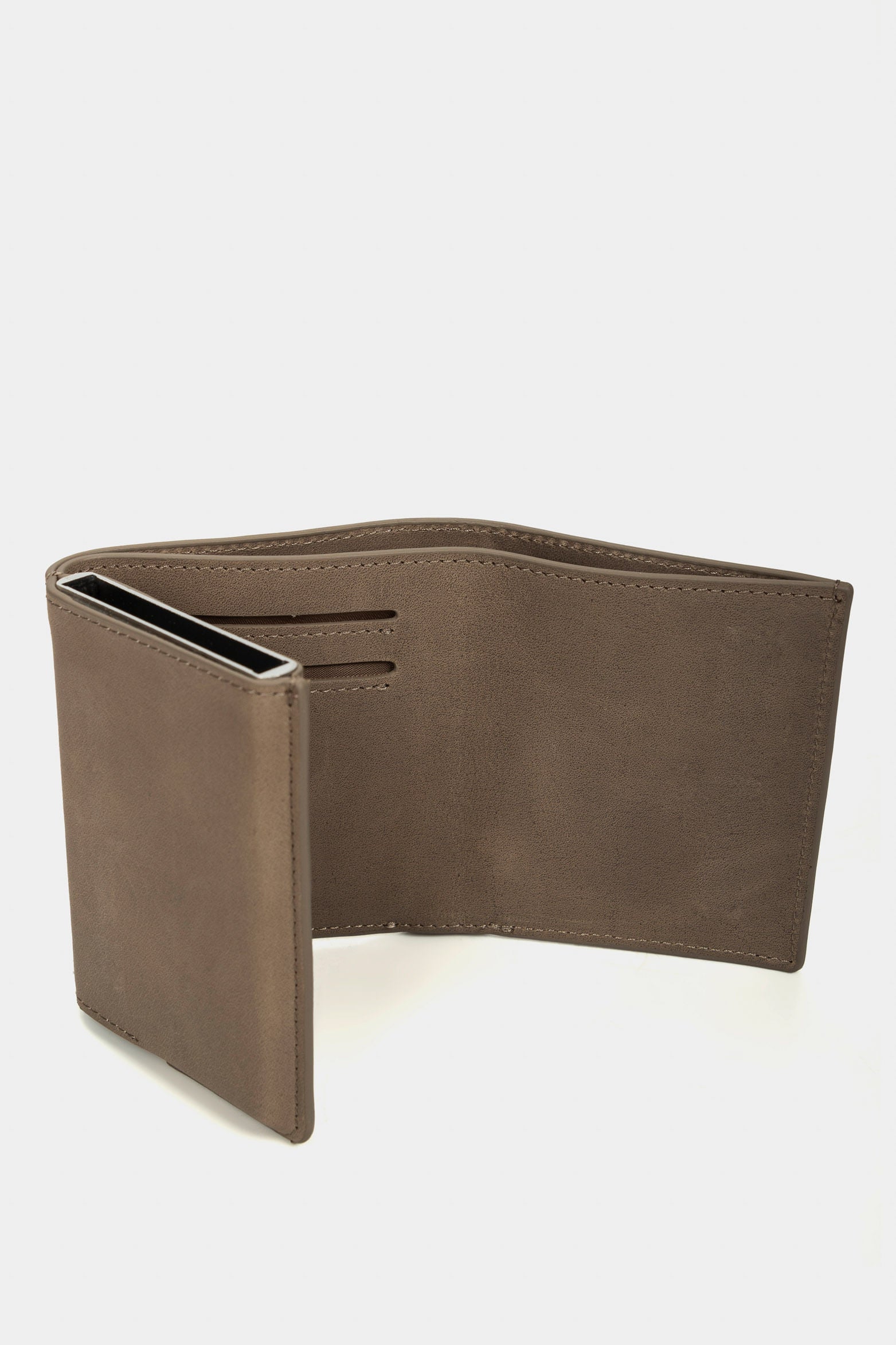 Garry Tech Leather Card Holder in Gray