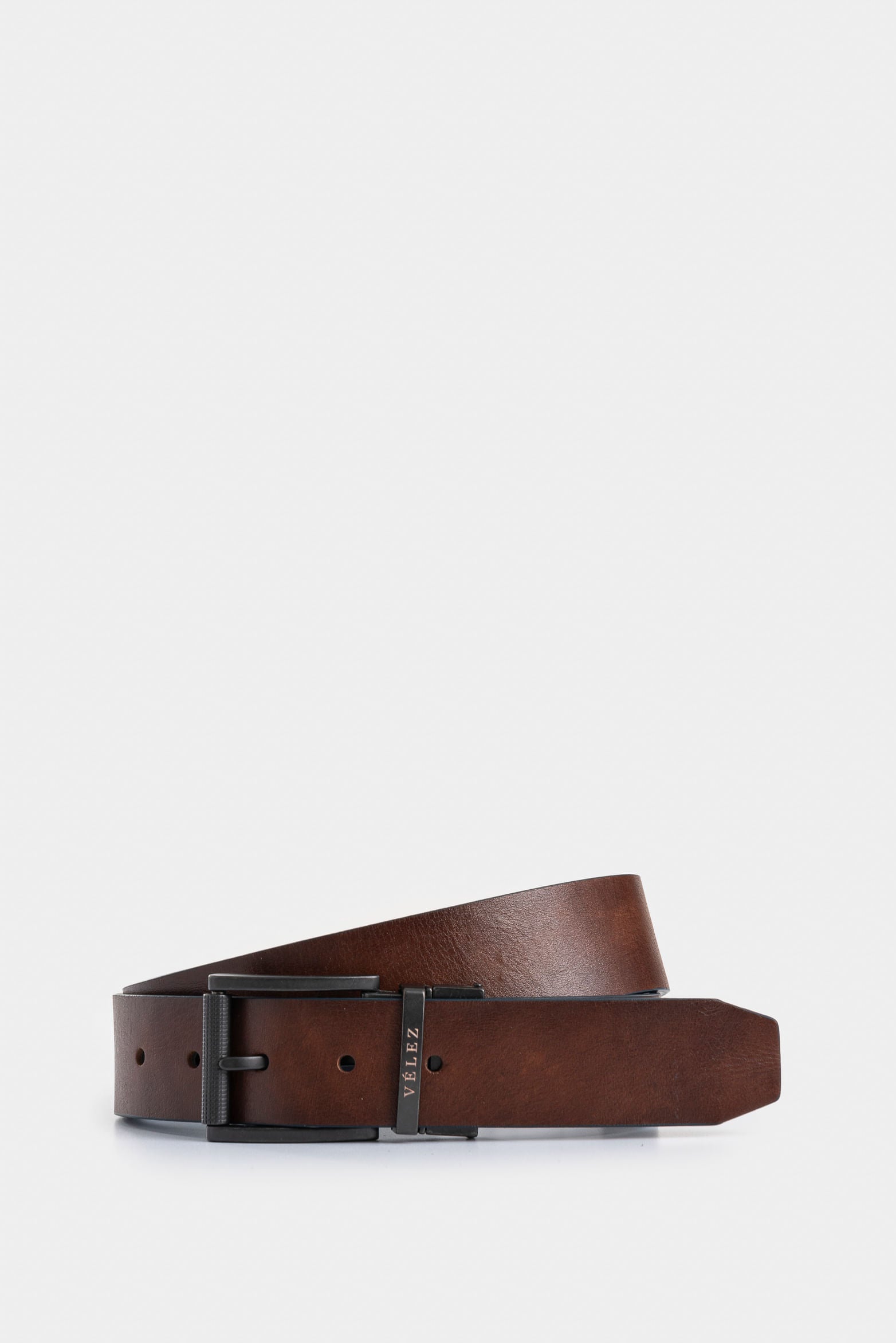 Men's Double Helix Leather Trapezoid-Tip Belt