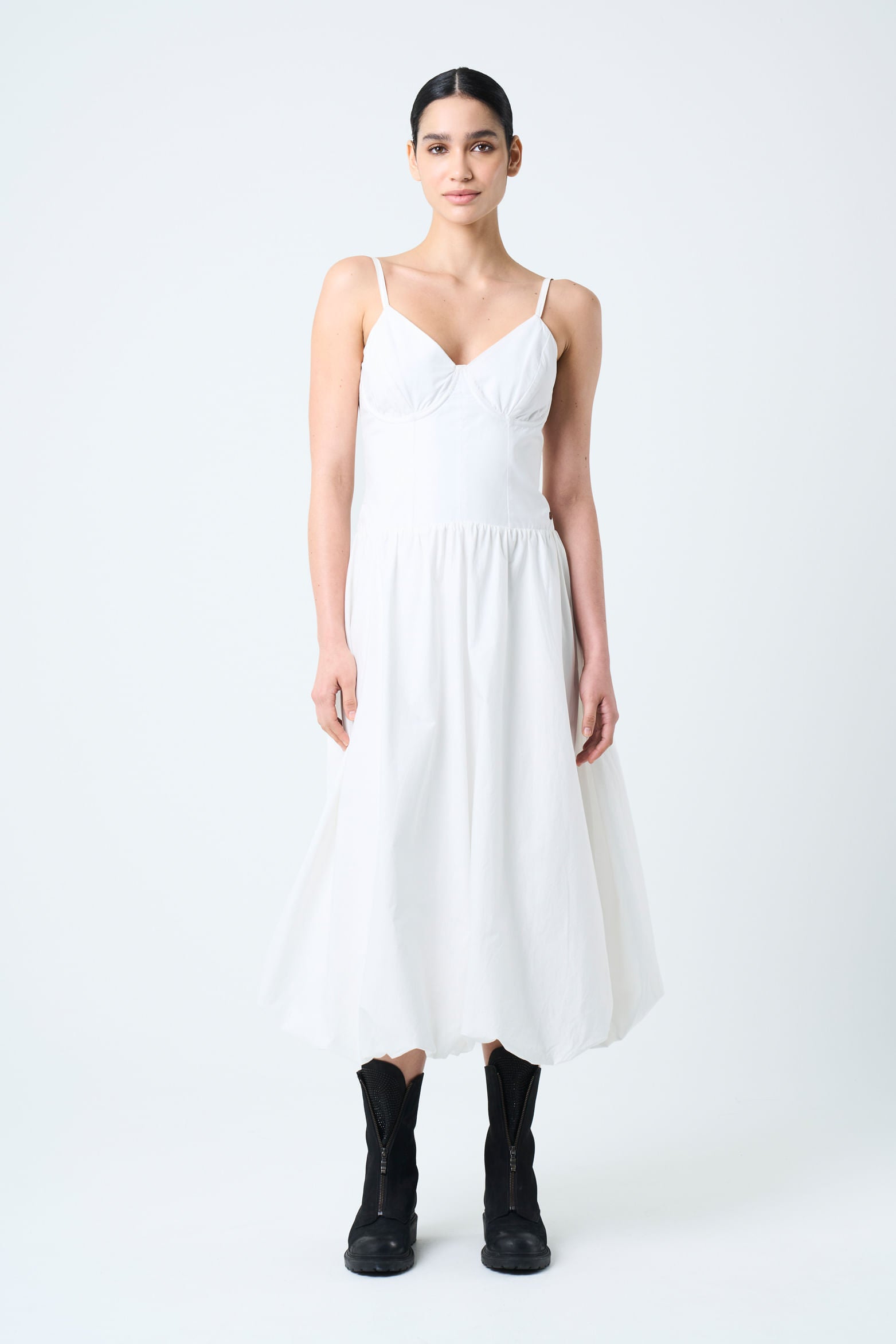 Fugaz Midi Dress for Women Balloon Silhouette