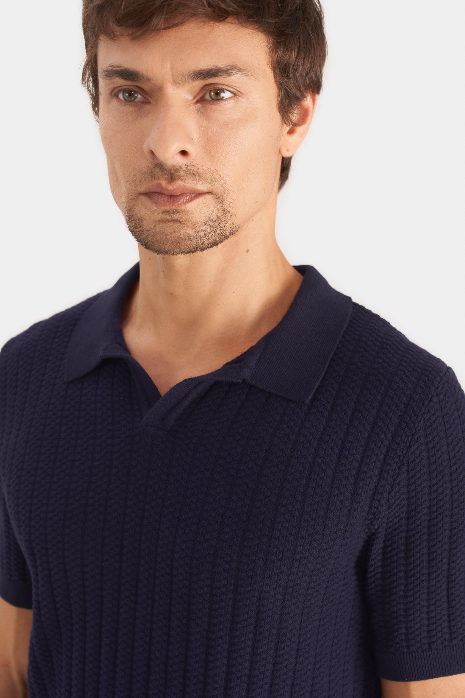 Hori Textu Knit Polo for Men