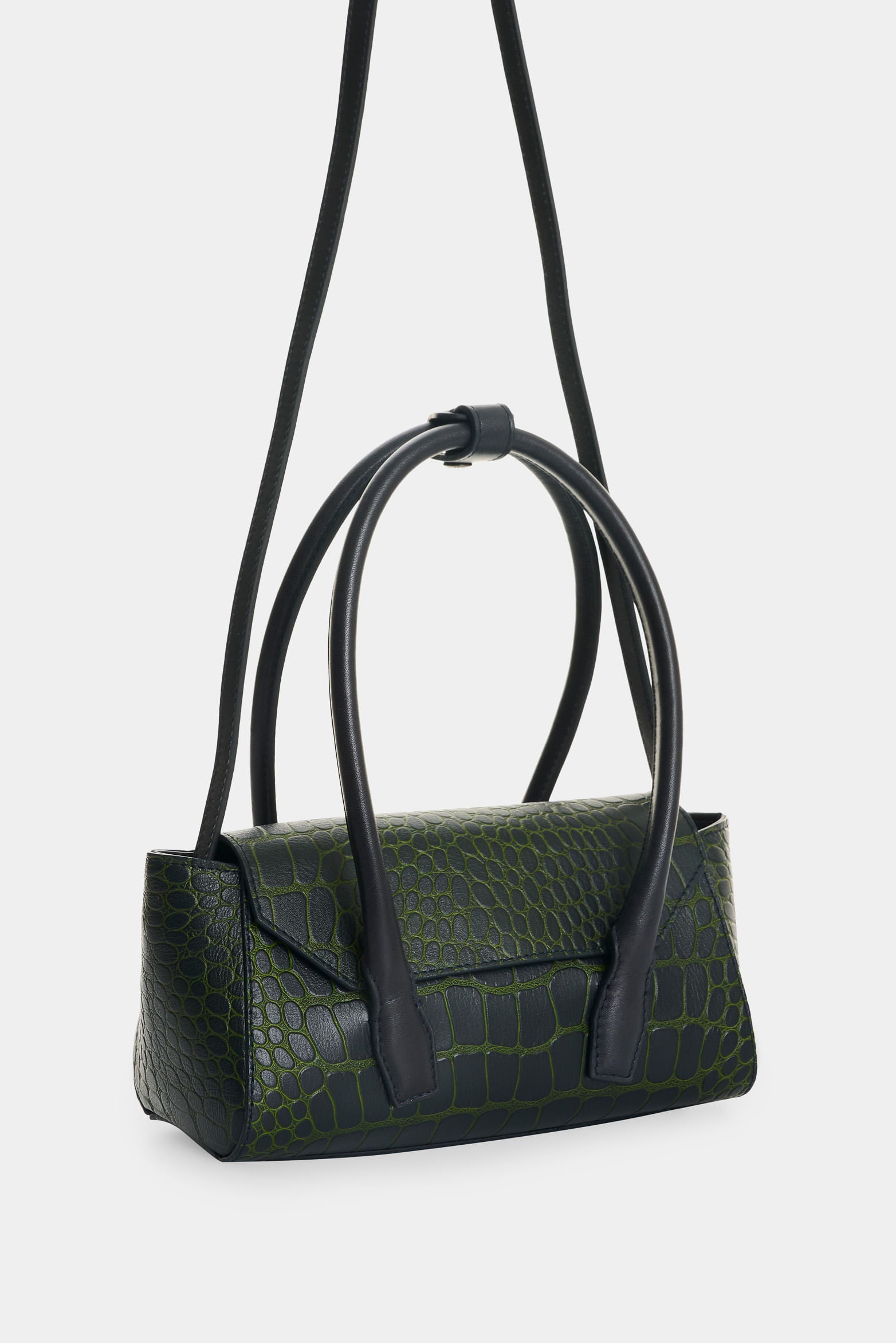 Men’s Mini Croc-Embossed Leather Crossbody Bag