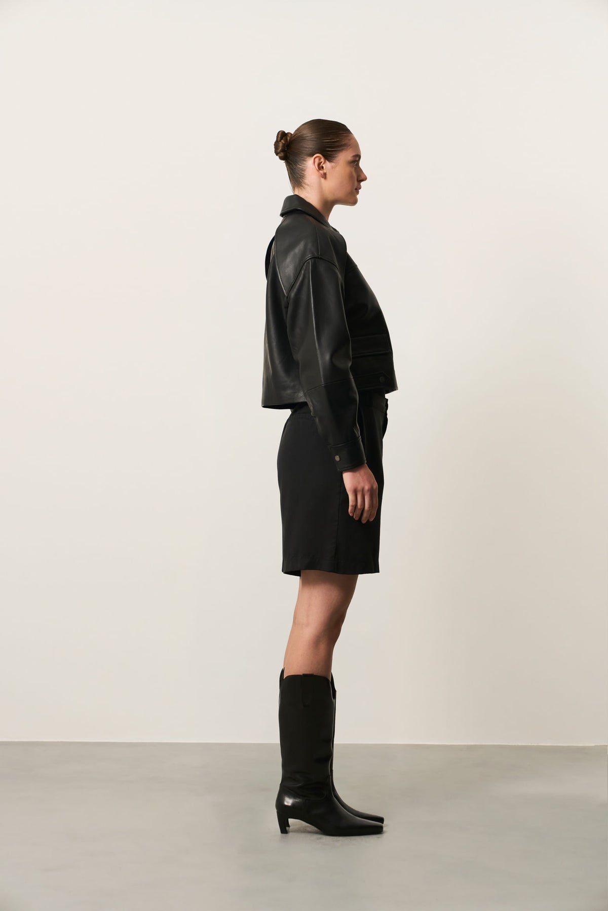 Boxy leather jacket for women Cayena