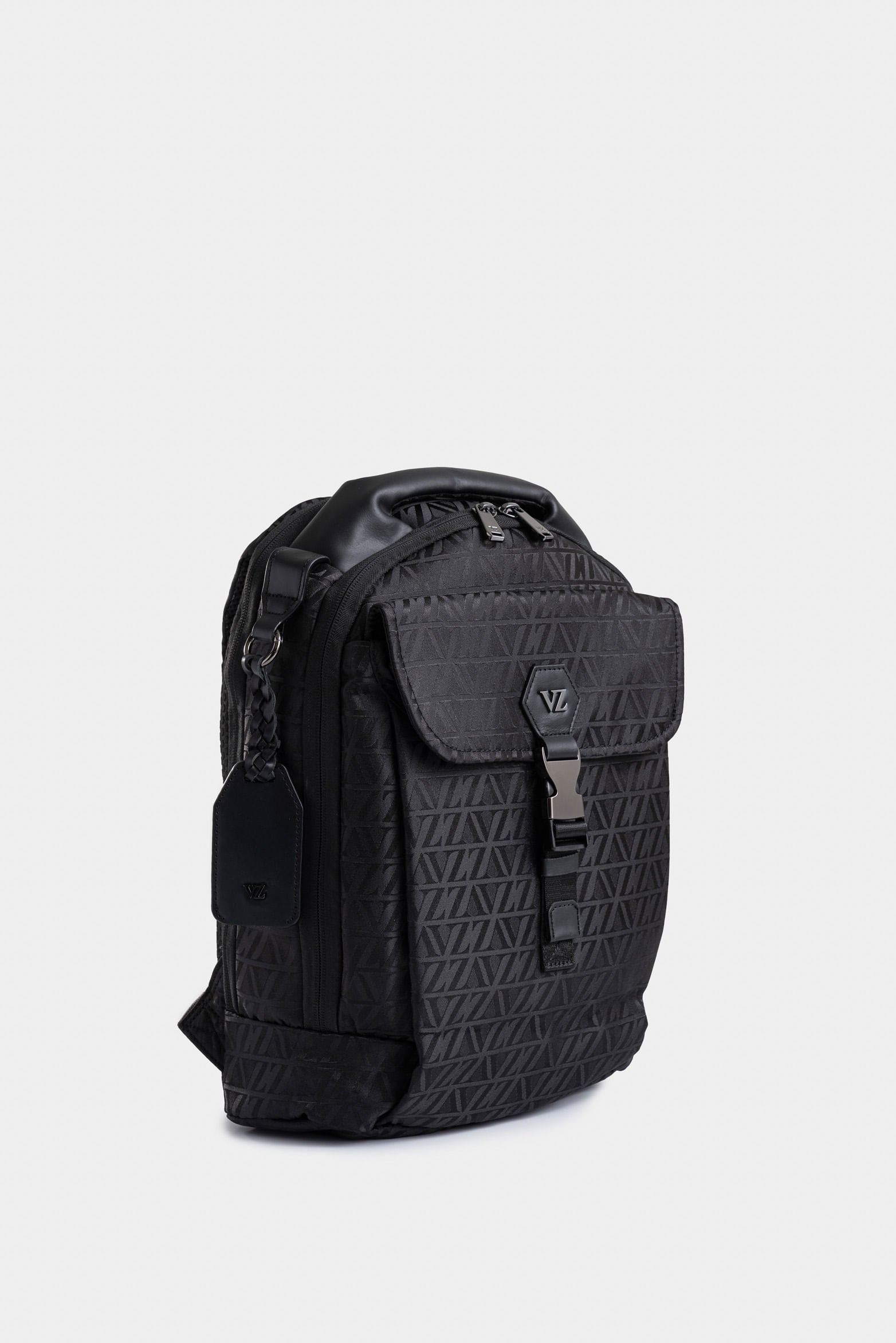 Bloom 2 jacquard backpack with VZ monogram for women with trolley sleeve