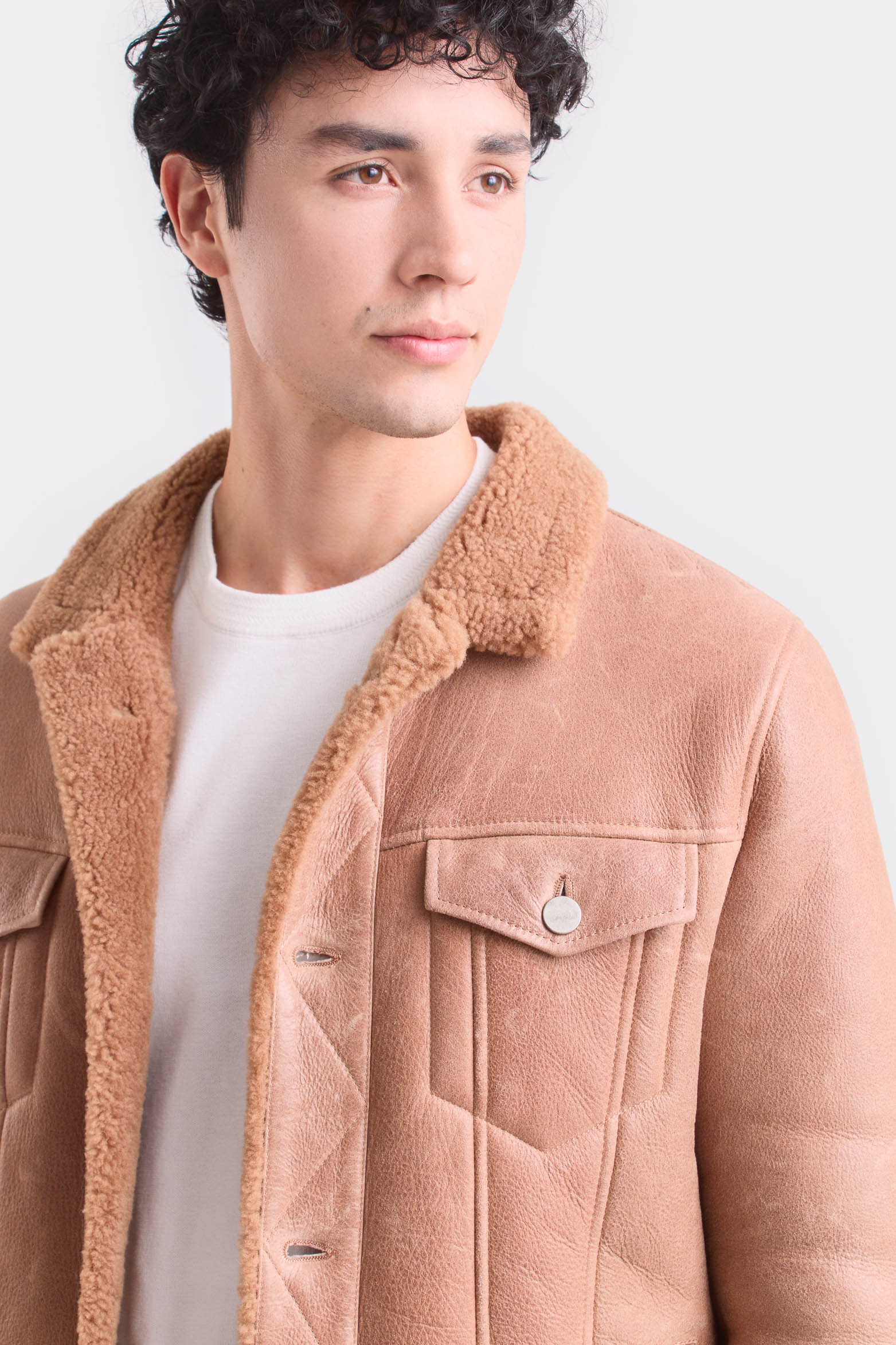 Ebro Leather Jacket for Men with Truckerilhouette Honey
