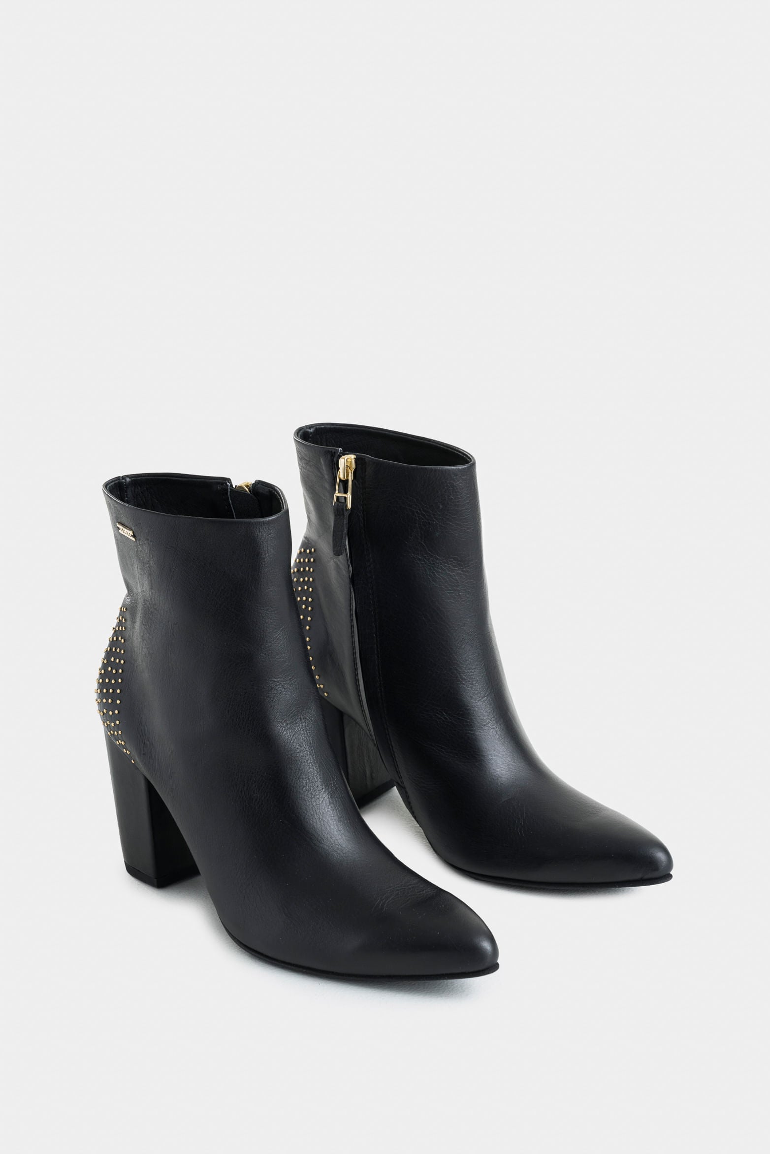 Office Kira Leather Ankle Boots with Mini Studs for Women