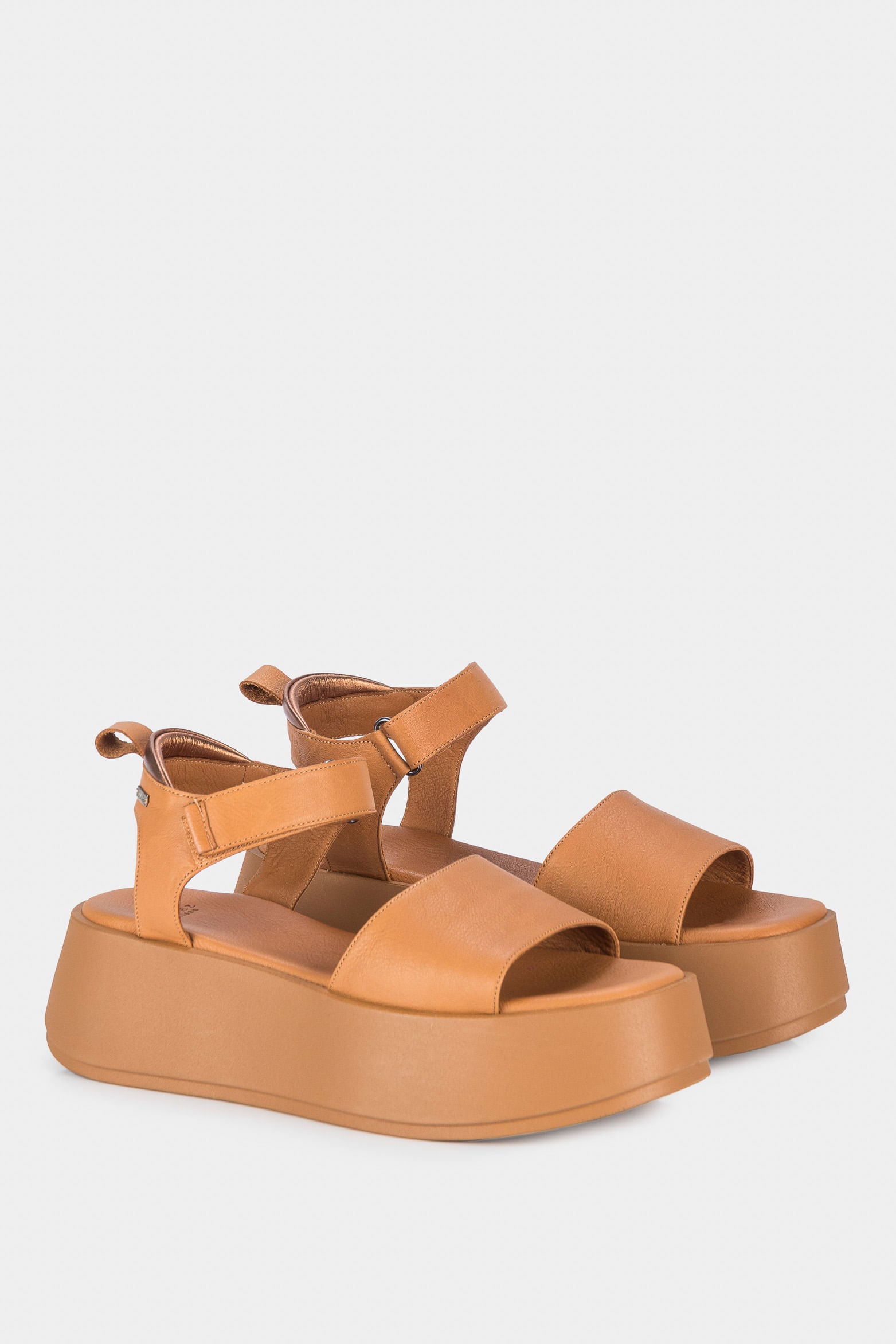 Women’s Milan Platform Sandals in Leather with Natural Shine
