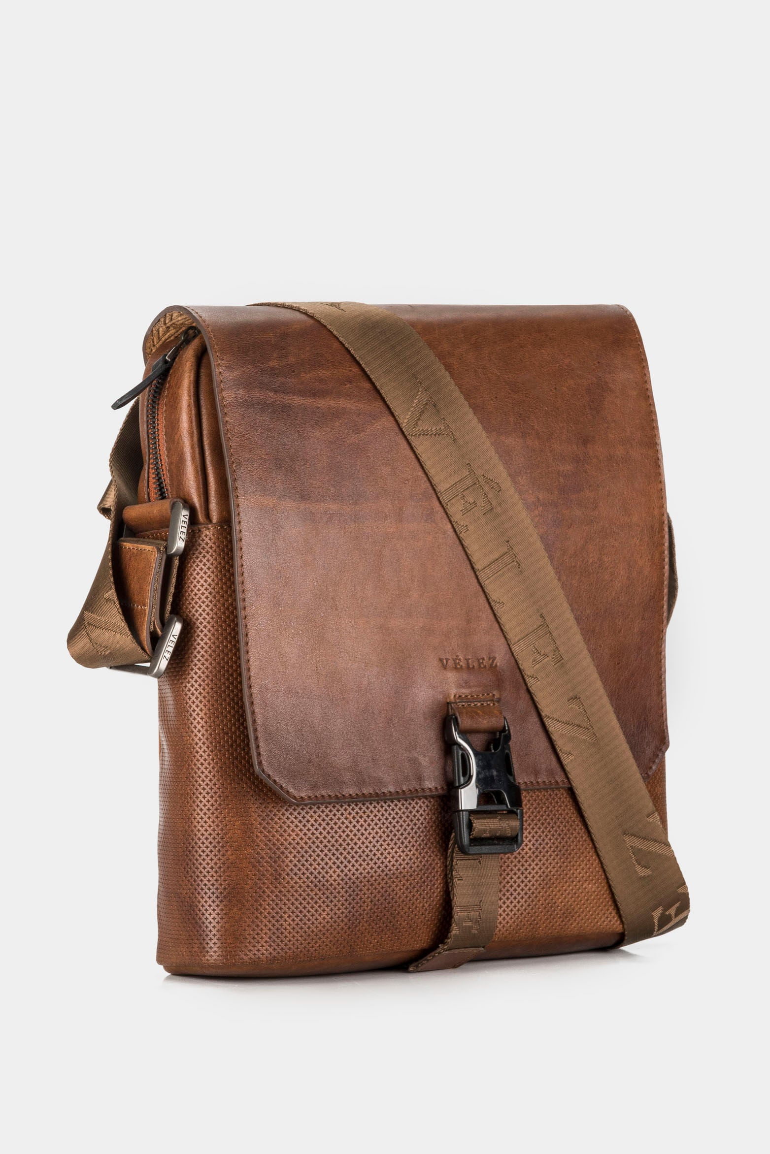 Men’s Leather Shoulder Handbags with Branded Strap