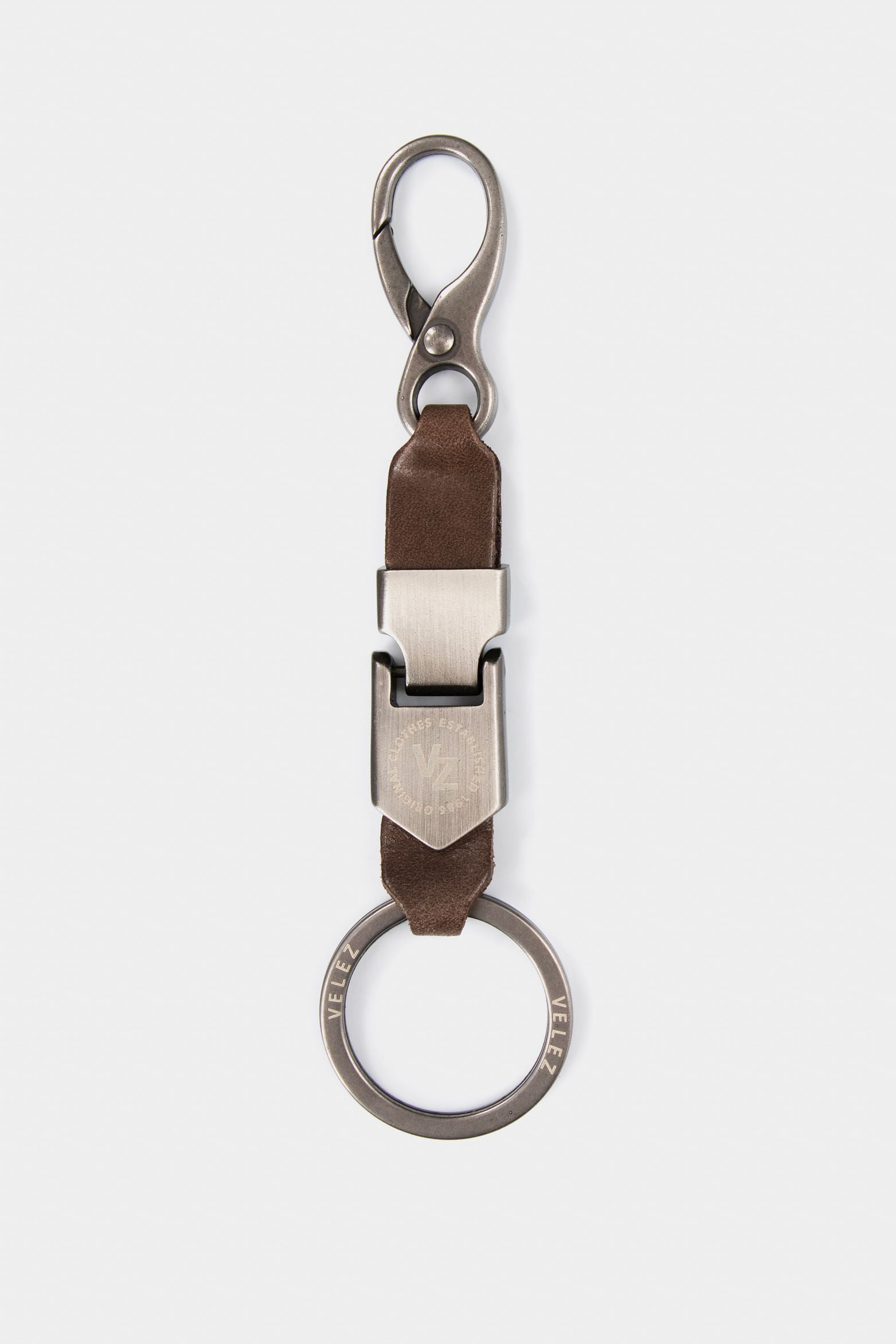 Leather carabiner keychain