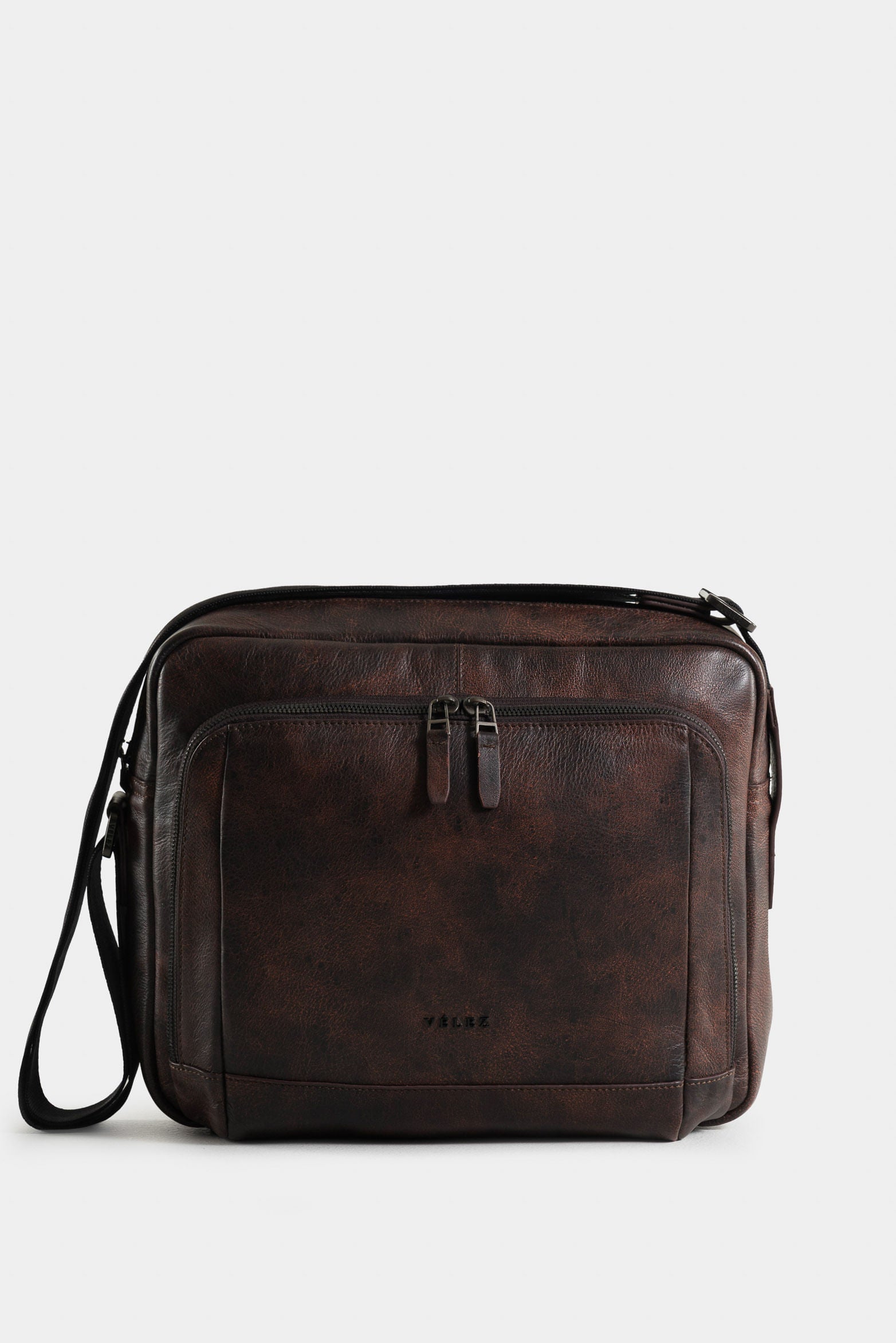 Men’s Imperial Leather Shoulder Handbags with Handcrafted Effect