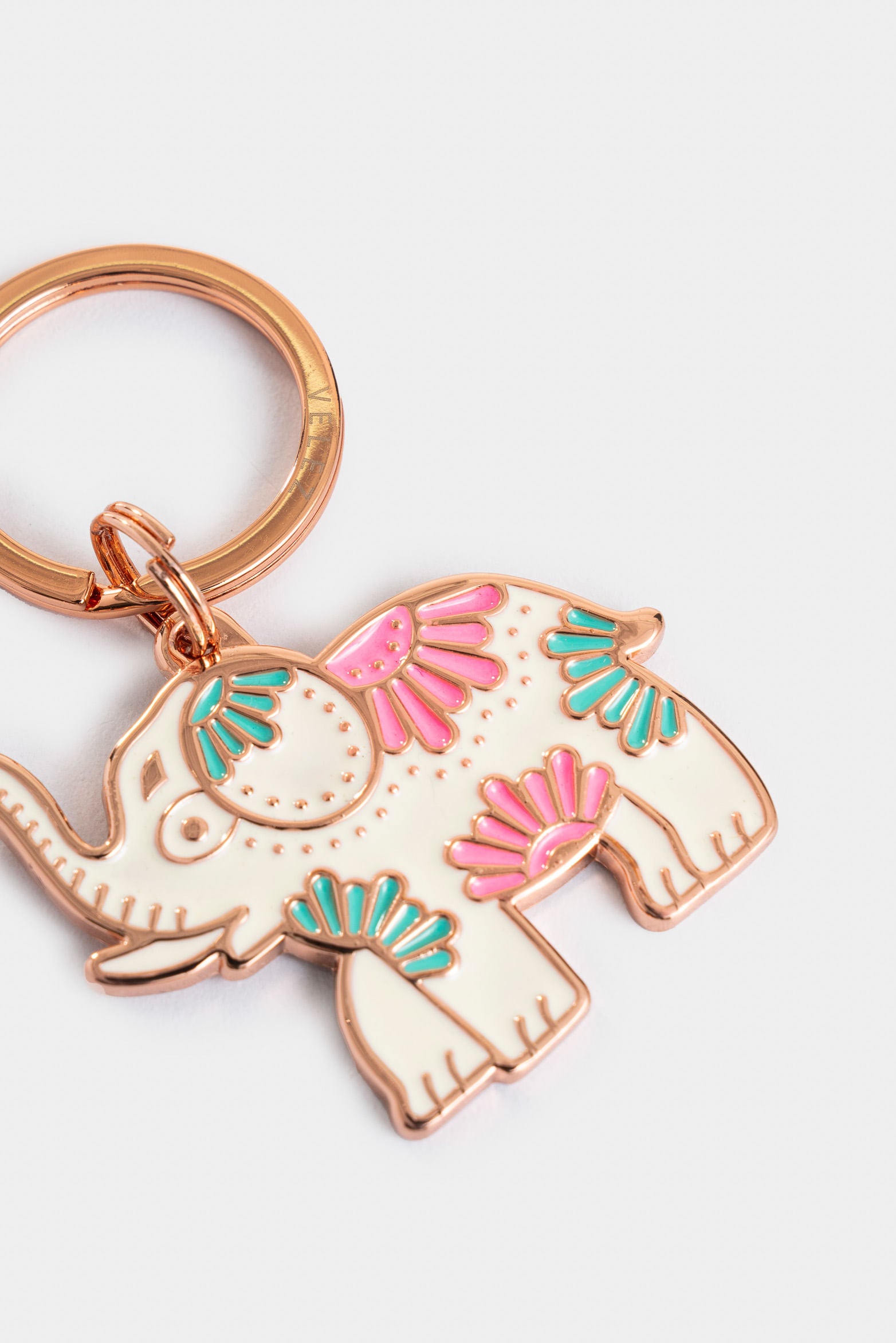 Metallic elephant keychain for women