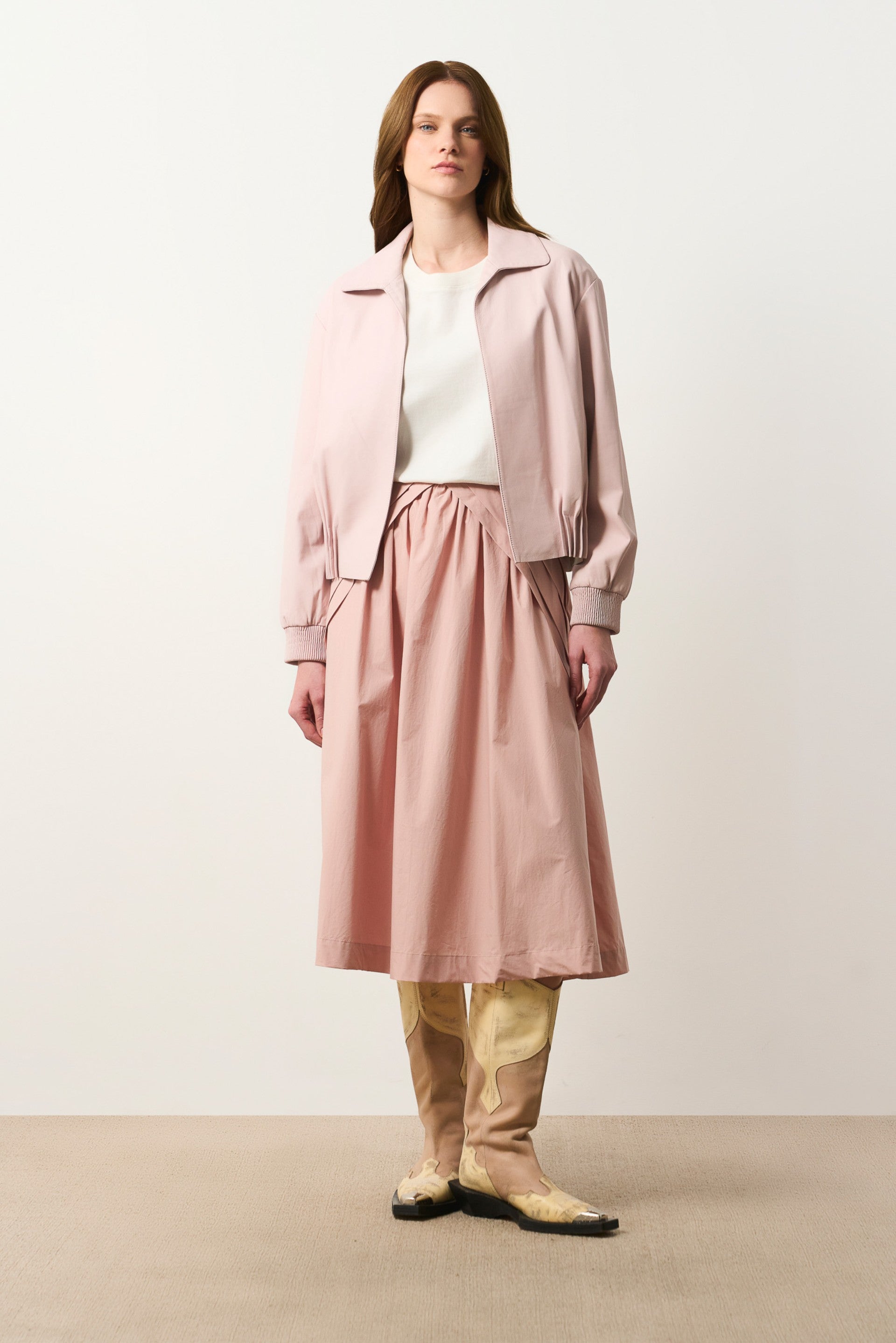 Pearl Oversized Leather Bomber Jacket for Women