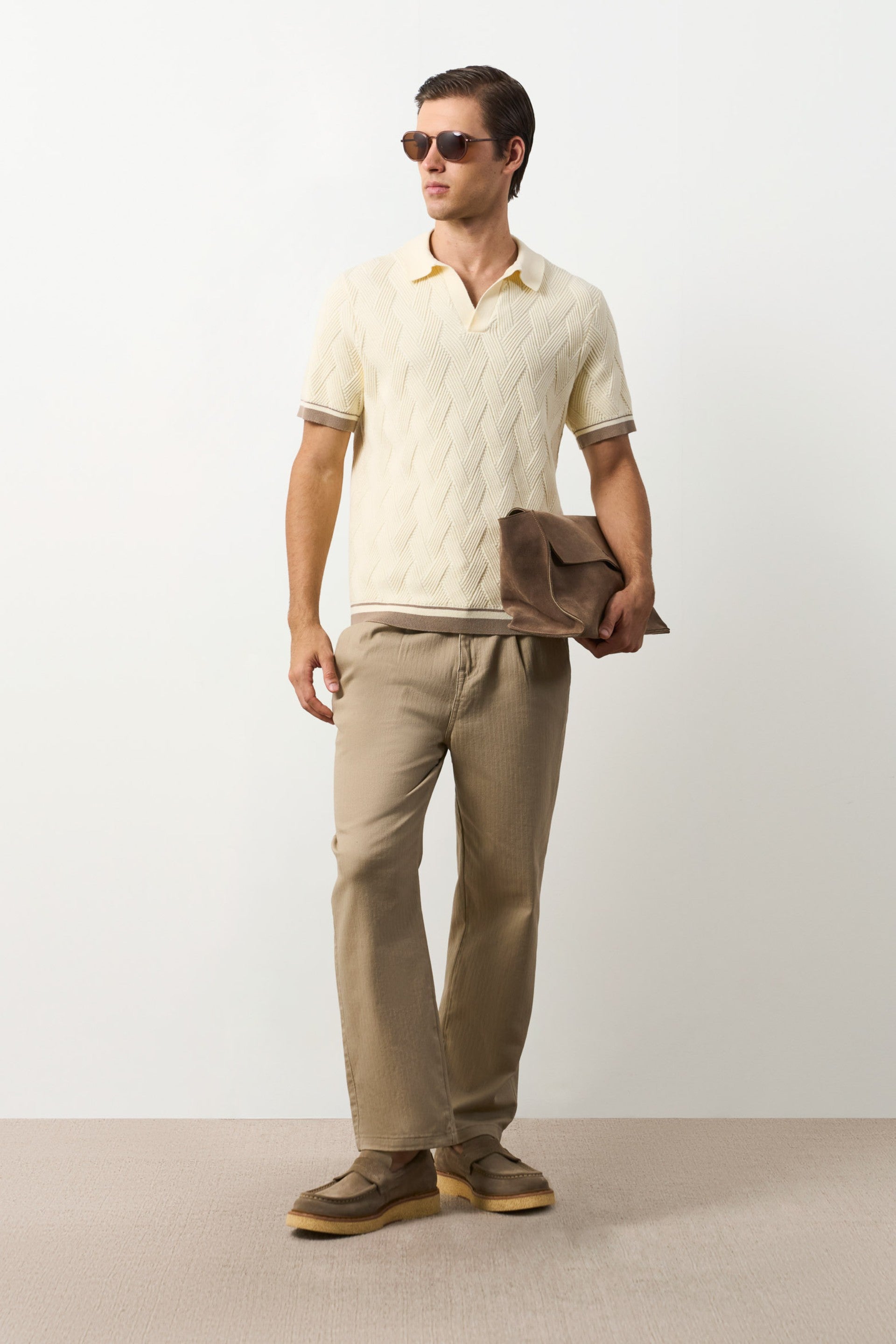 Short-sleeve knit polo for men Aura