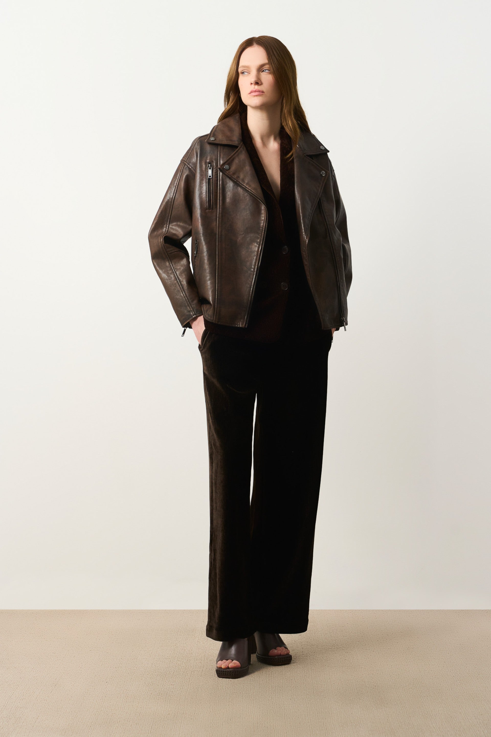 Savia Leather Biker Jacket for Women
