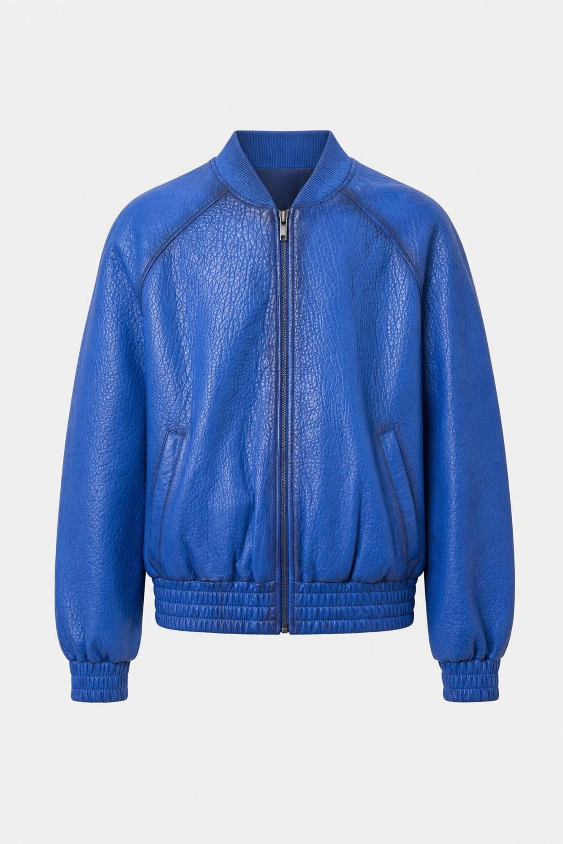 Calypso Textured Leather Bomber Jacket for Men