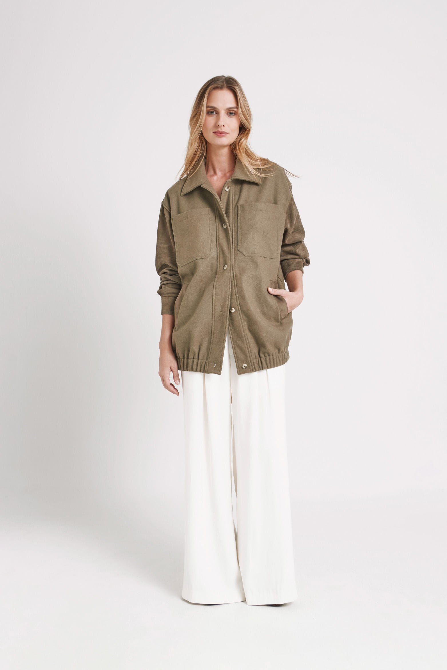 Aurora Bomber Jacket for Women with Suede Details