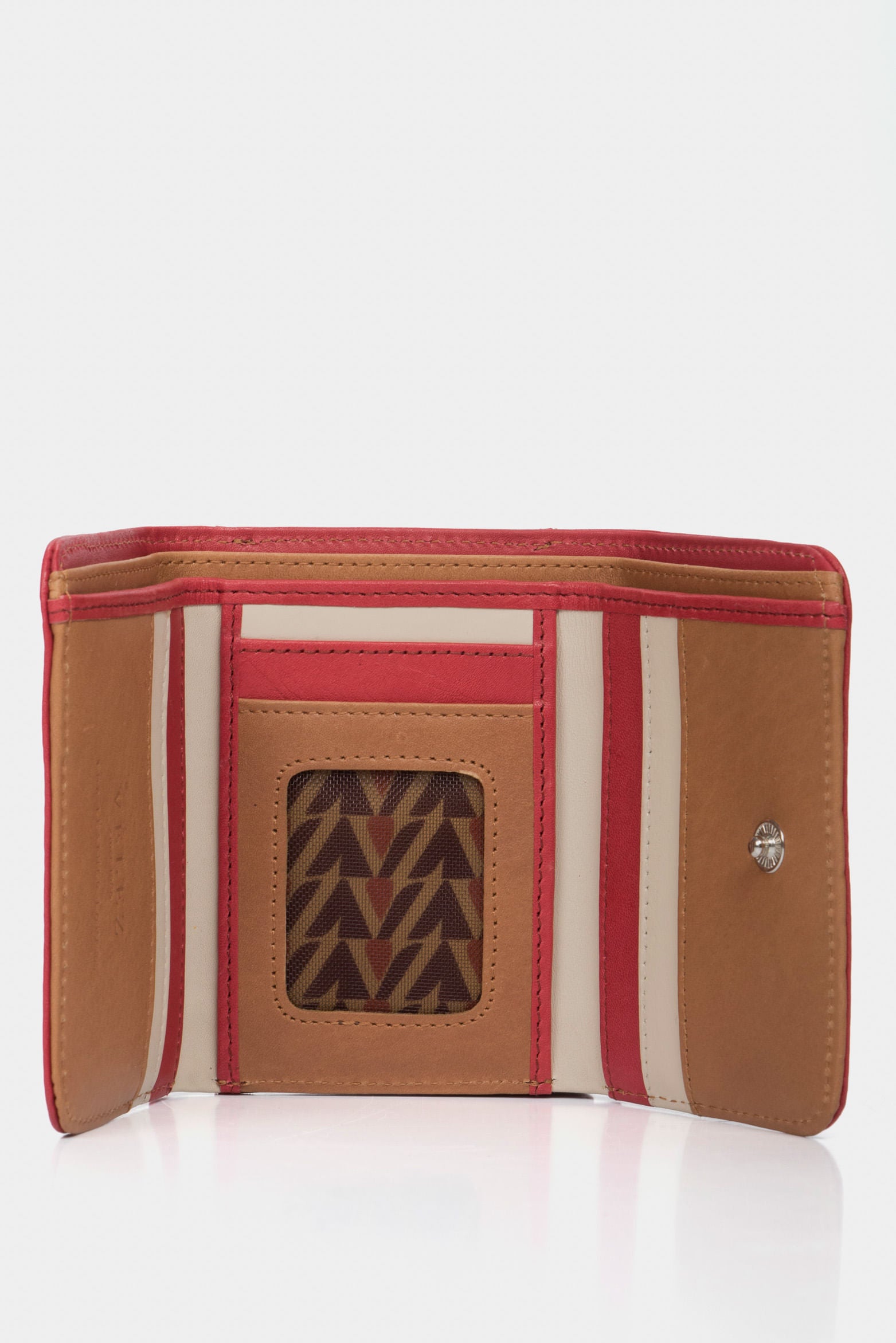 Women’s Humanista Small Leather Wallet in Red/Multicolor