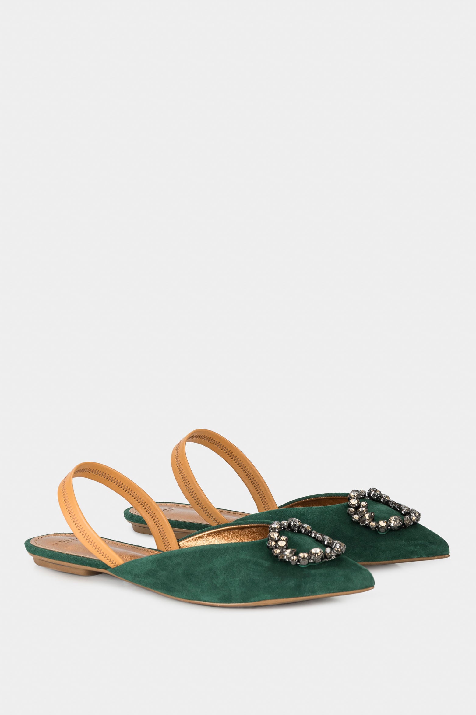 Women’s Nazaré Suede Ballet Flat with Beaded Appliqué