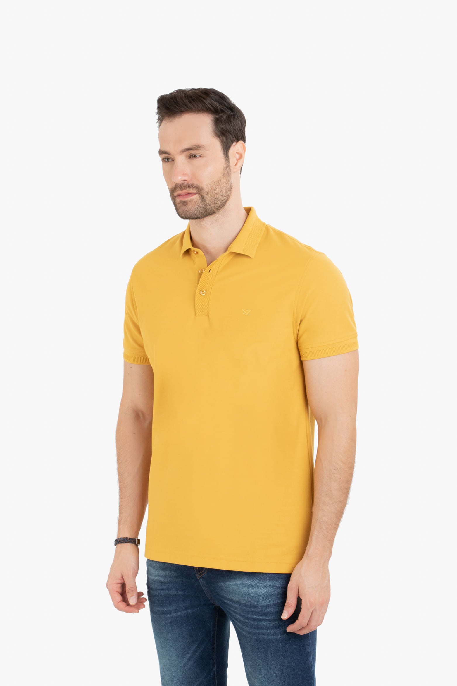 Pima Cotton Casual Polo  Mustard
