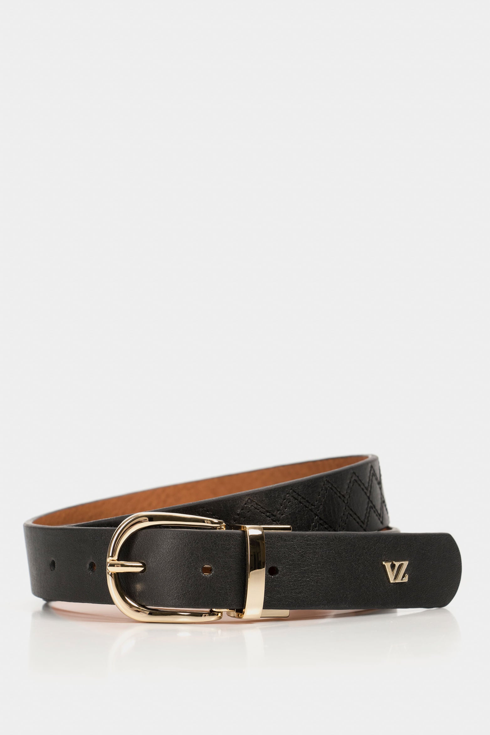 Women’s Veria Reversible Leather Belt Embroidered Side, Black